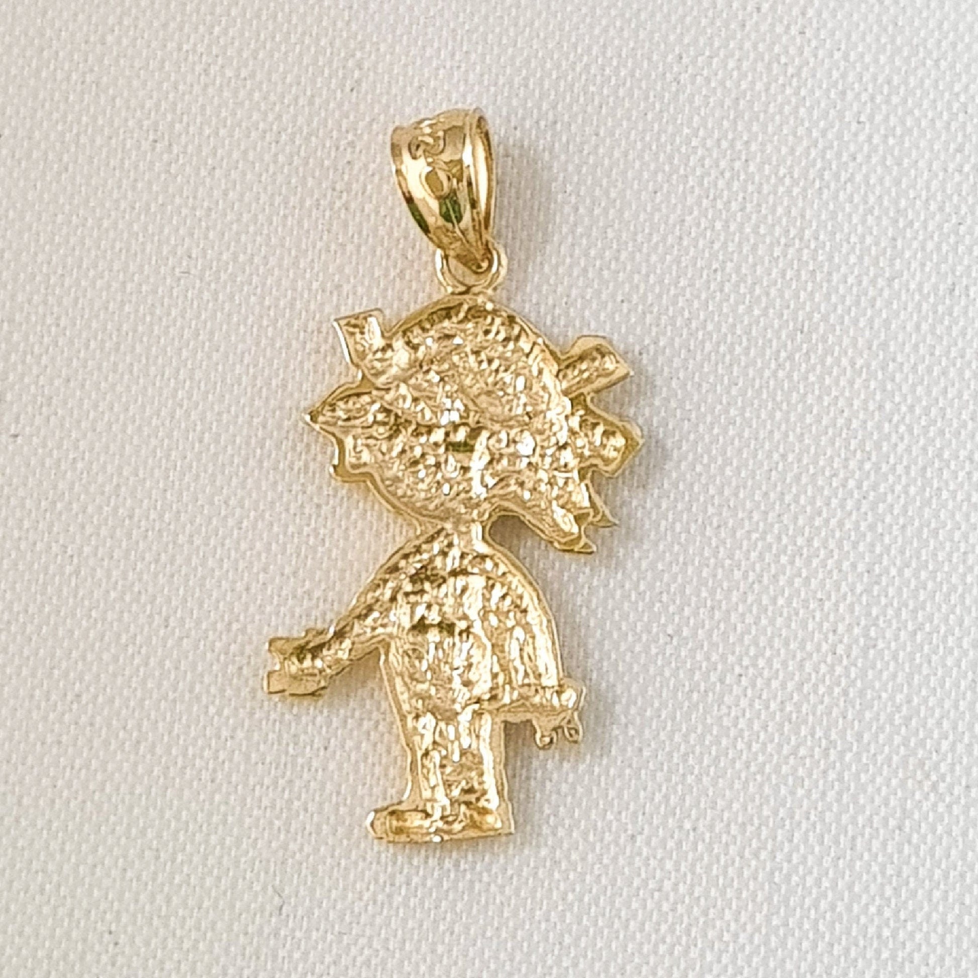 14K Yellow Gold Girl Pendant