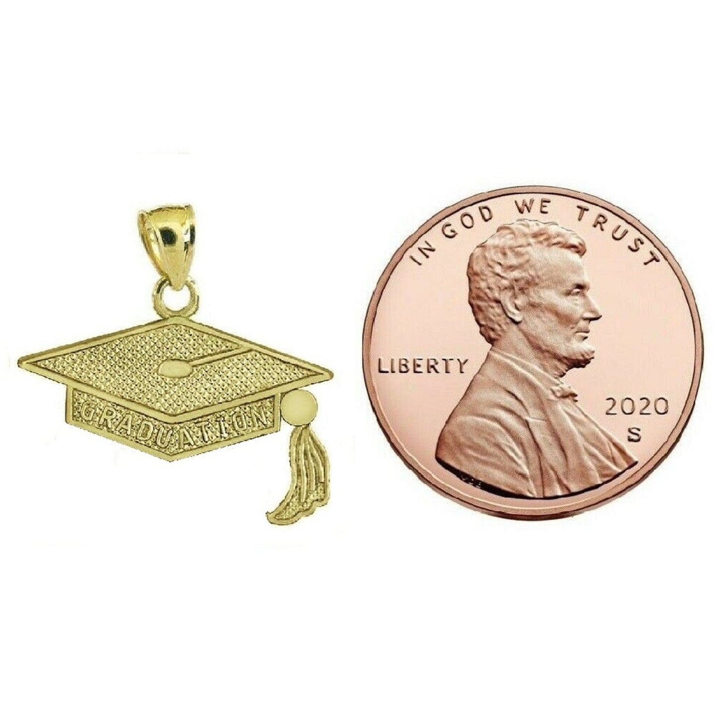14k Yellow Gold Graduation Cap Charm / Pendant
