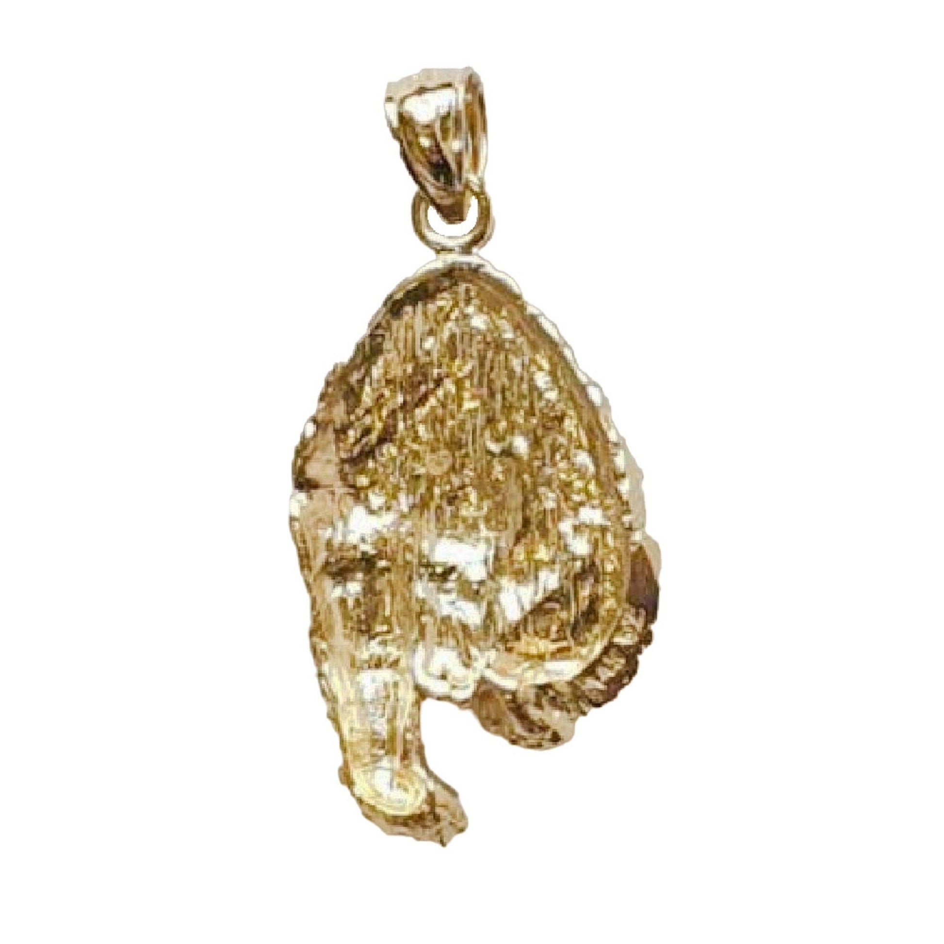 14K Yellow Gold Grizzly Bear Pendant