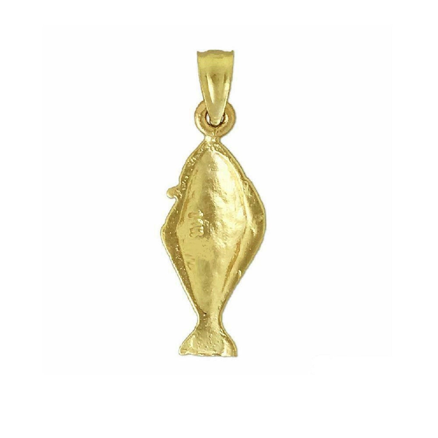 14K Yellow Gold Halibut Fish Pendant