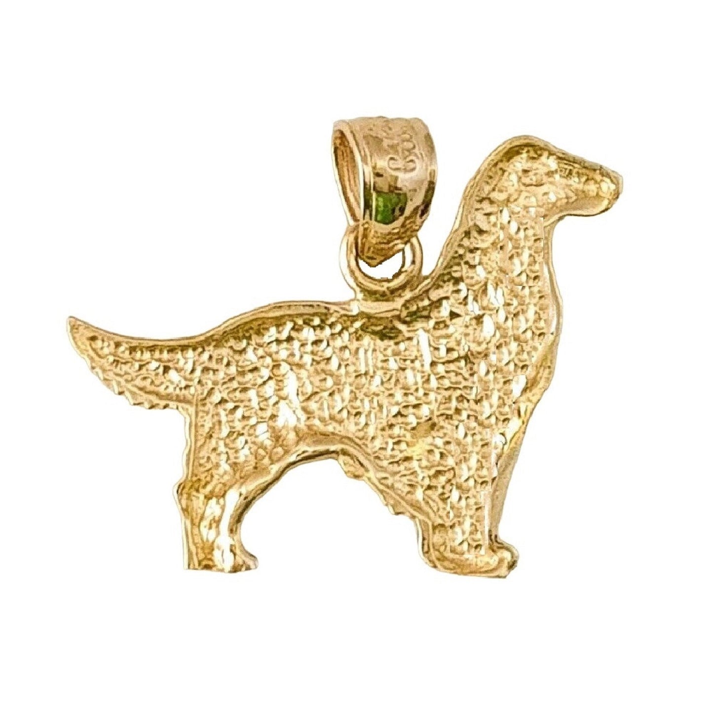 14K Yellow Gold Irish Setter Dog Pendant