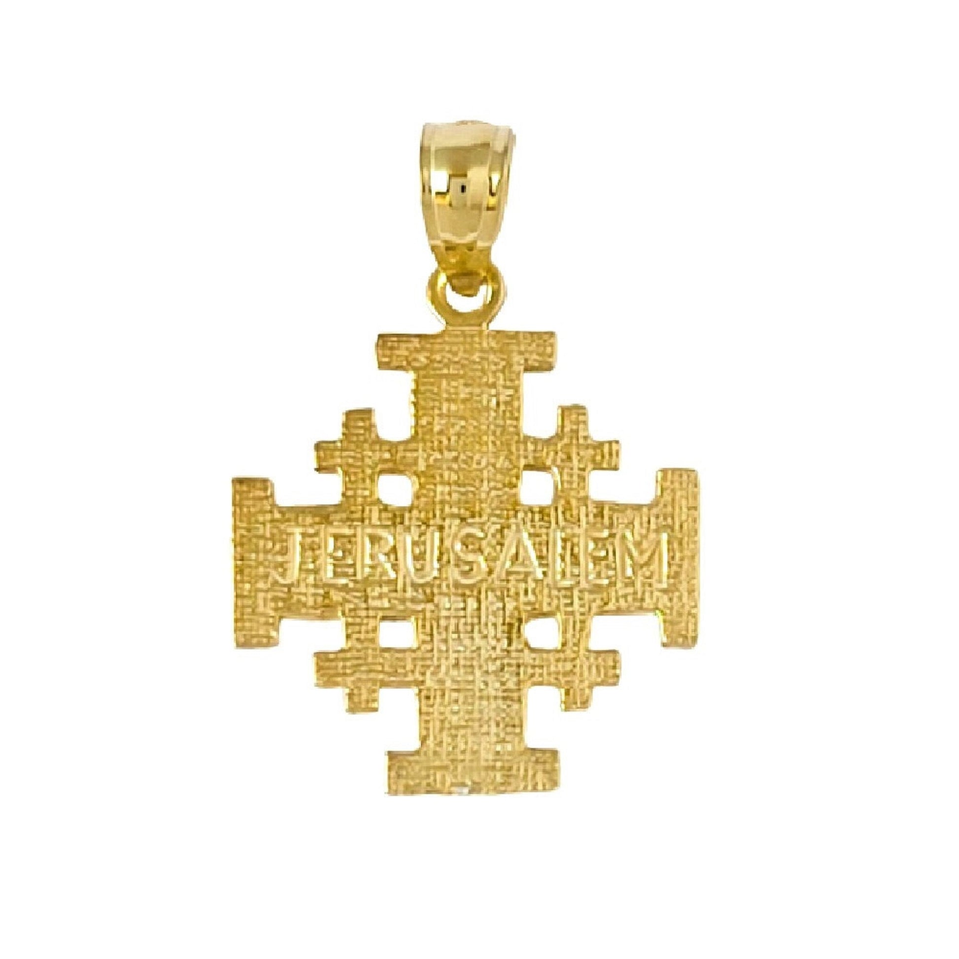14K Yellow Gold Jerusalem Cross Pendant