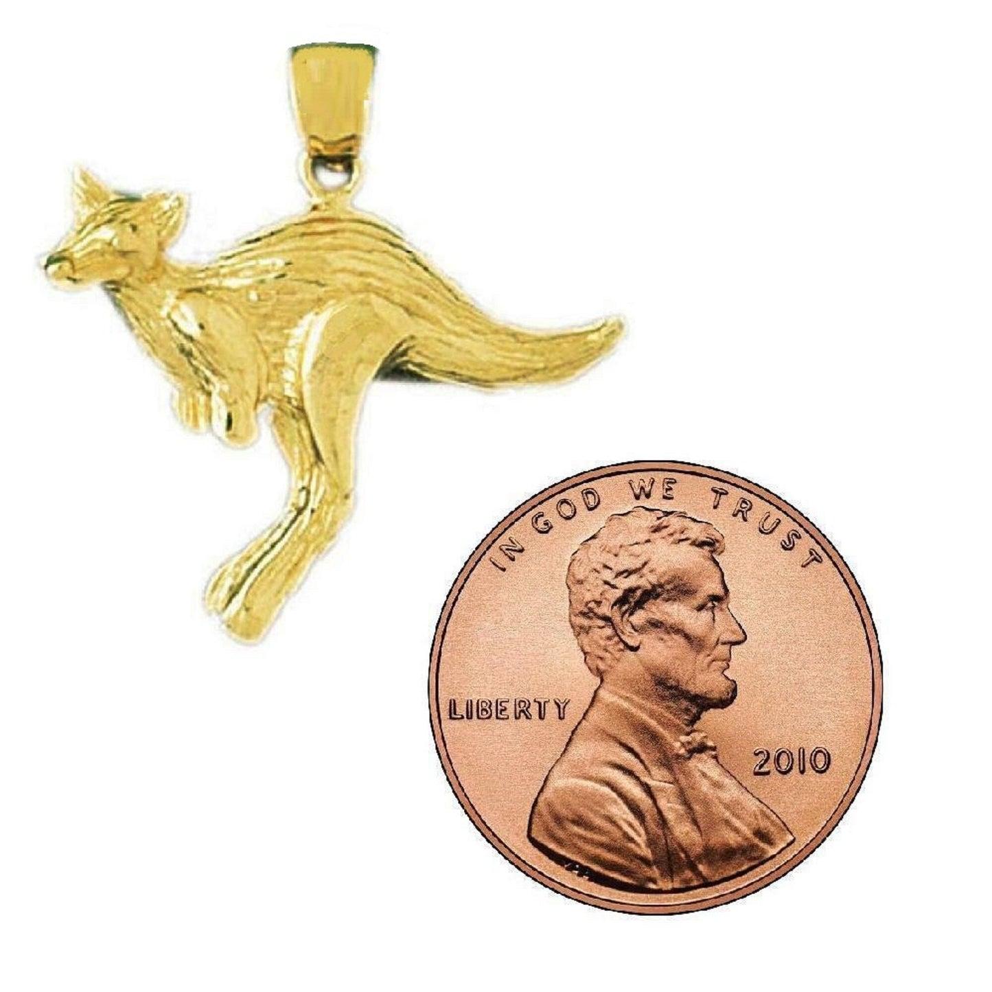 14K Yellow Gold Kangaroo Pendant
