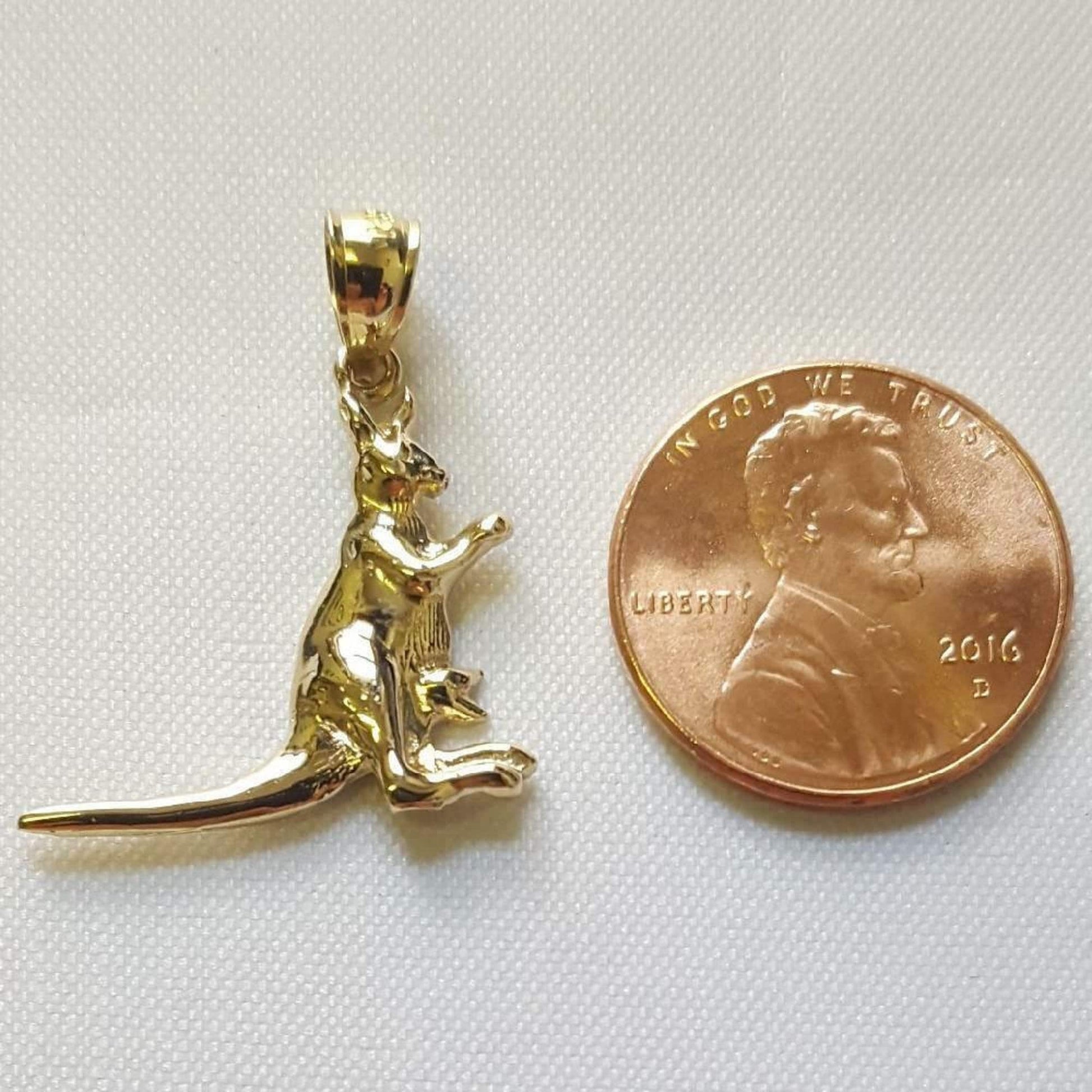14K Yellow Gold Kangaroo Pendant
