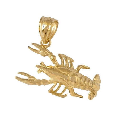 14K Yellow Gold Lobster Pendant