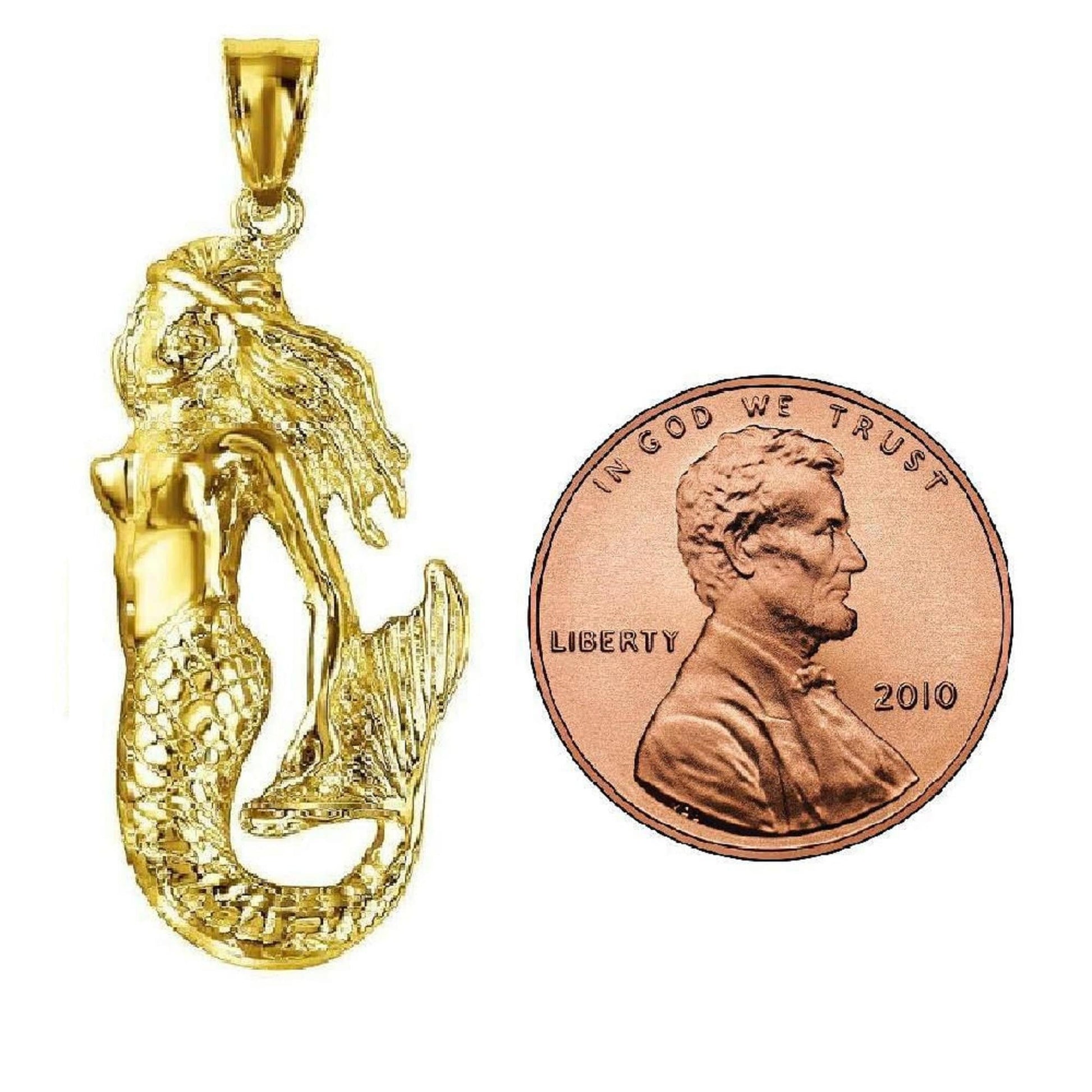 14K Yellow Gold MERMAID Pendant