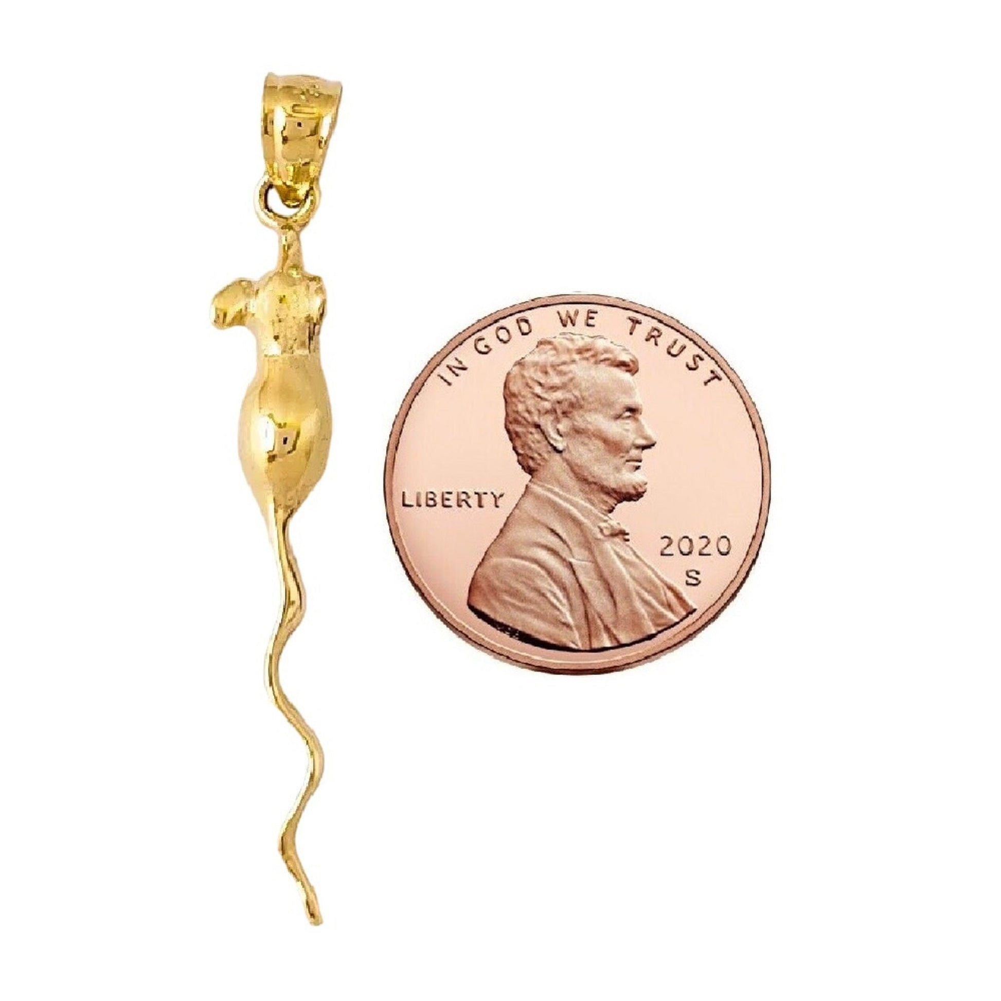 14k Yellow Gold Mouse, Rat Pendant