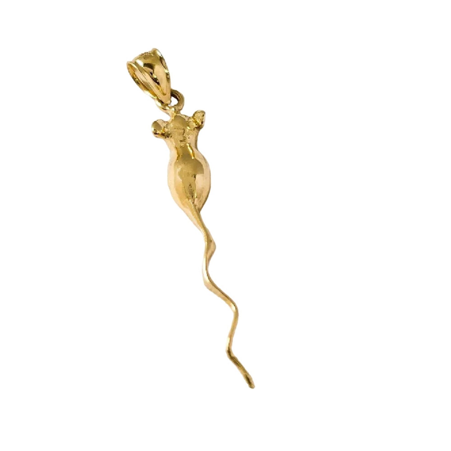 14k Yellow Gold Mouse, Rat Pendant