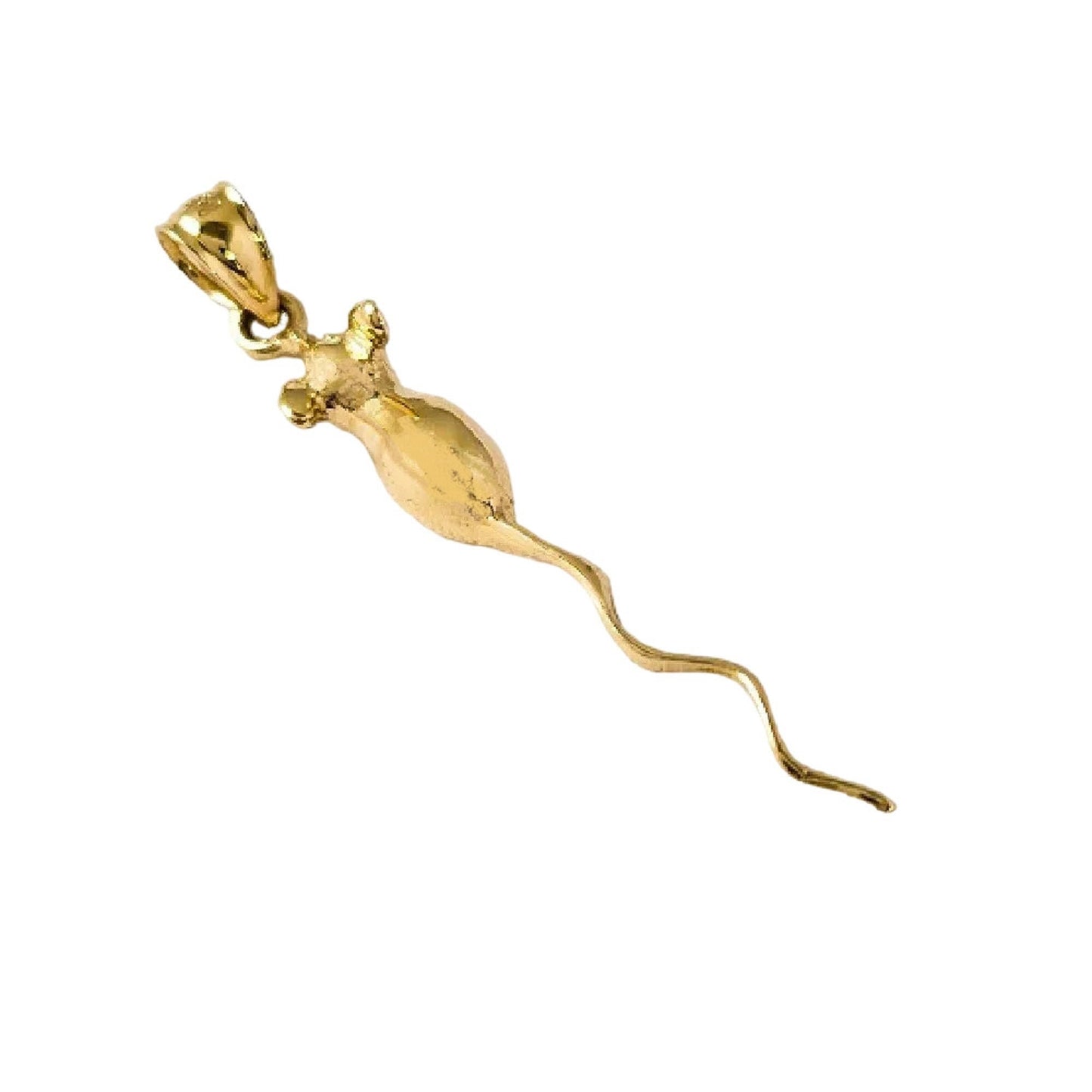 14k Yellow Gold Mouse, Rat Pendant