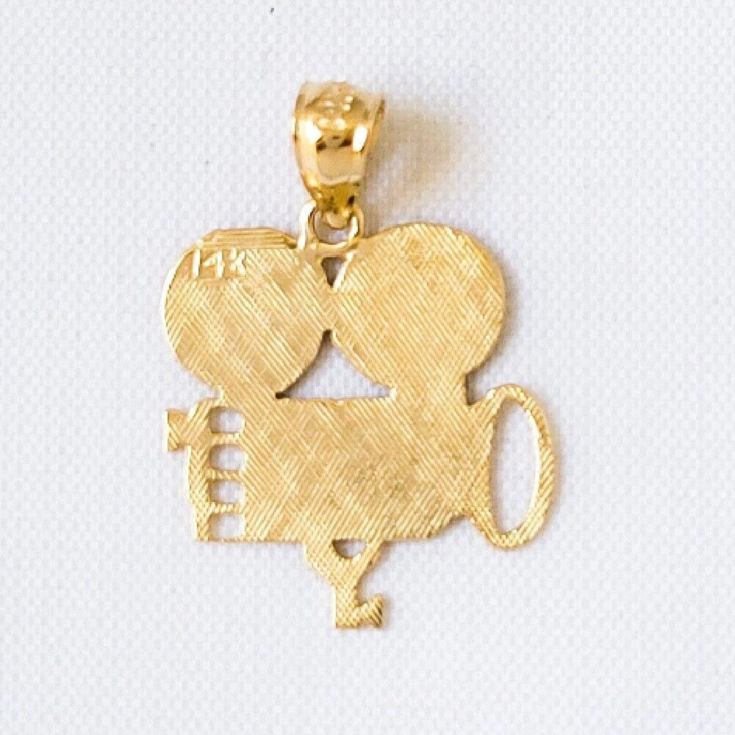 14K Yellow Gold Movie Camera Pendant