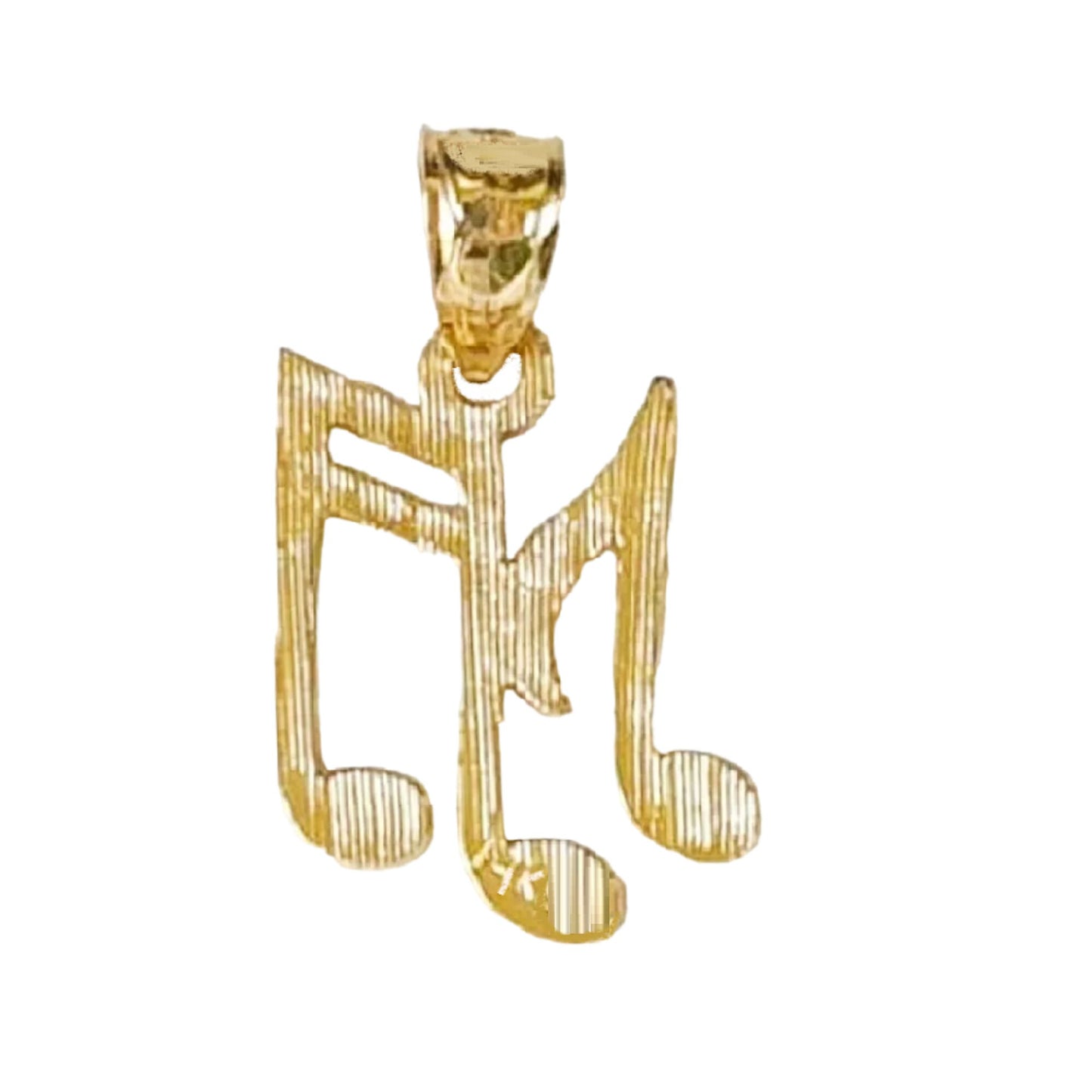 14K Yellow Gold Musical Notes Pendant