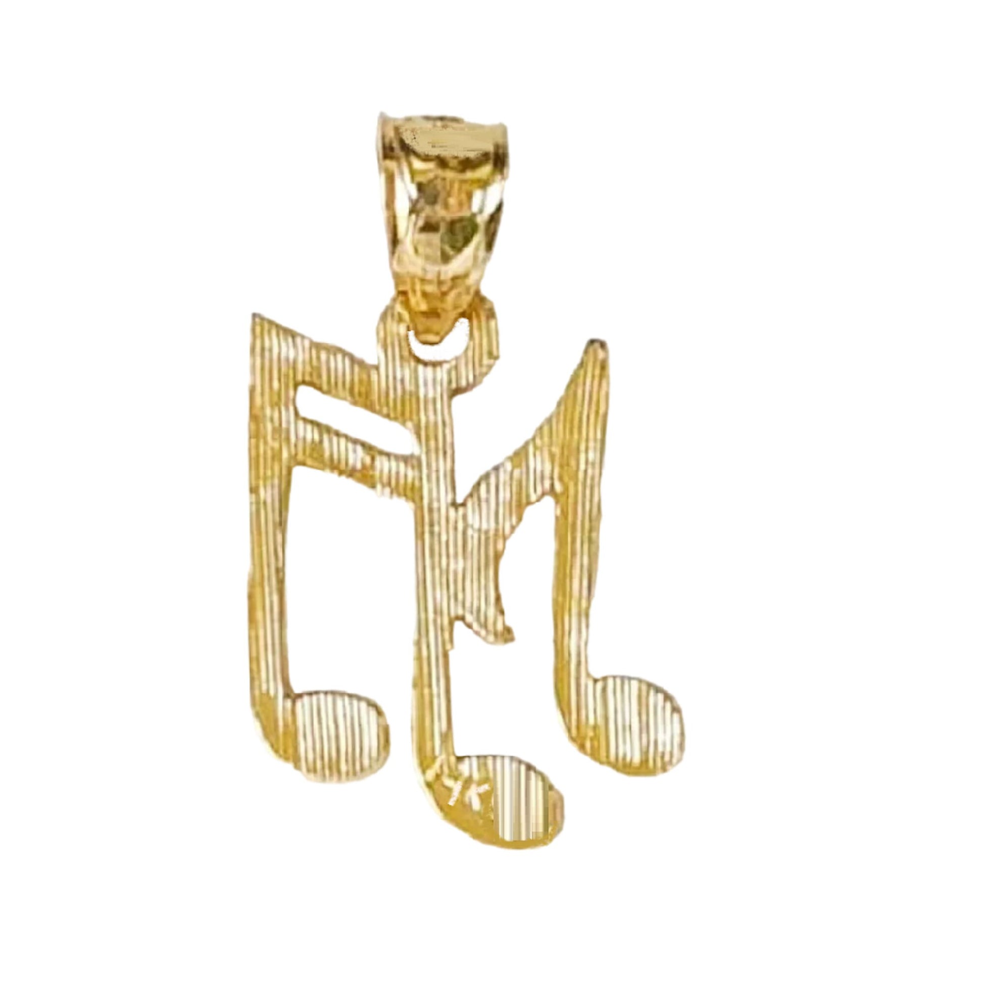 14K Yellow Gold Musical Notes Pendant