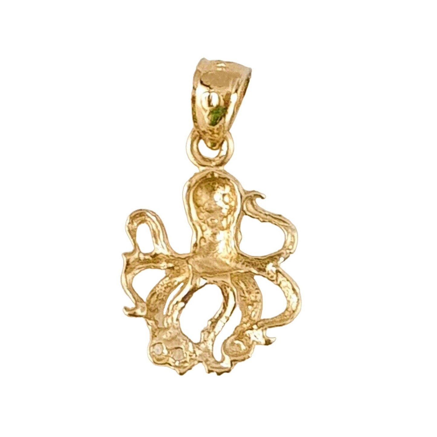 14K Yellow Gold Octopus Pendant