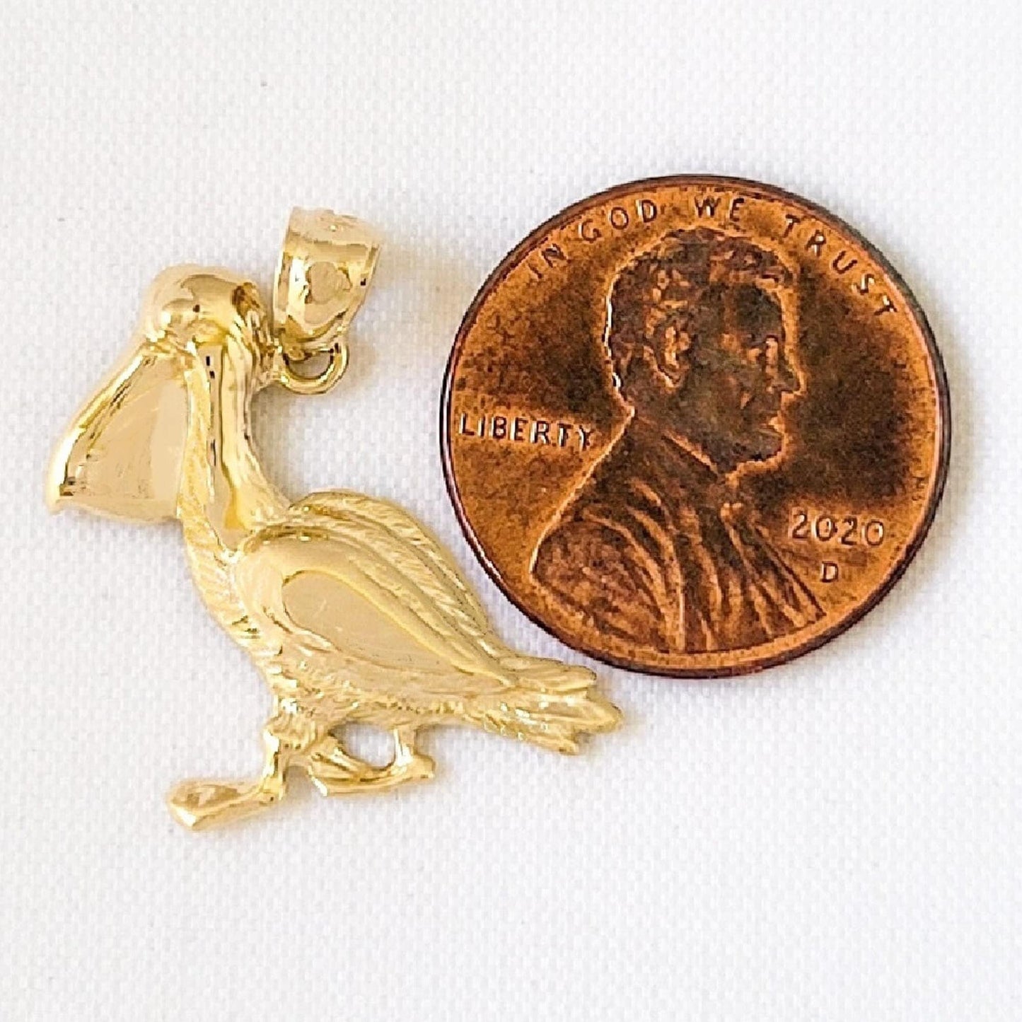14k Yellow Gold Pelican Pendant