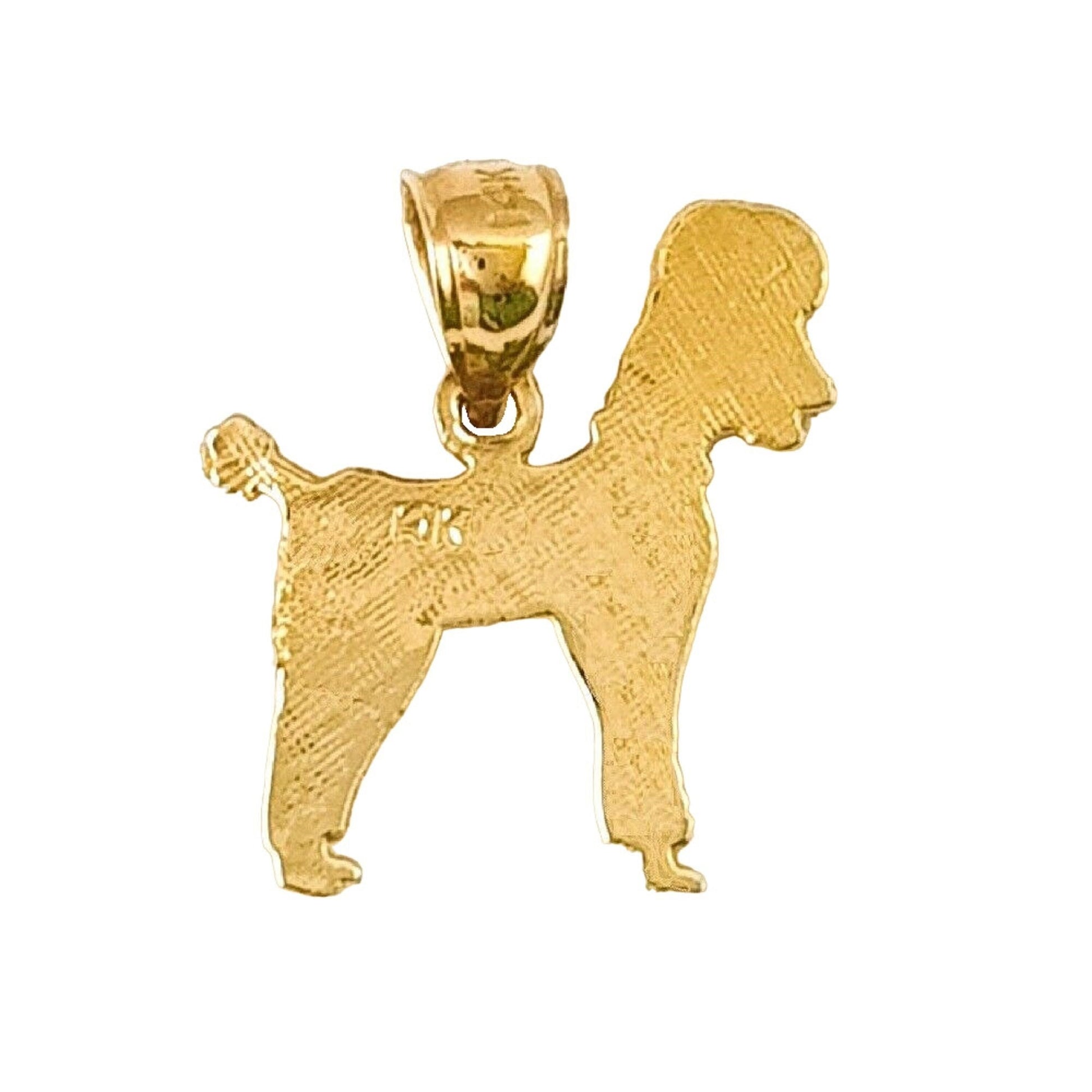 14K Yellow Gold Poodle Dog Pendant