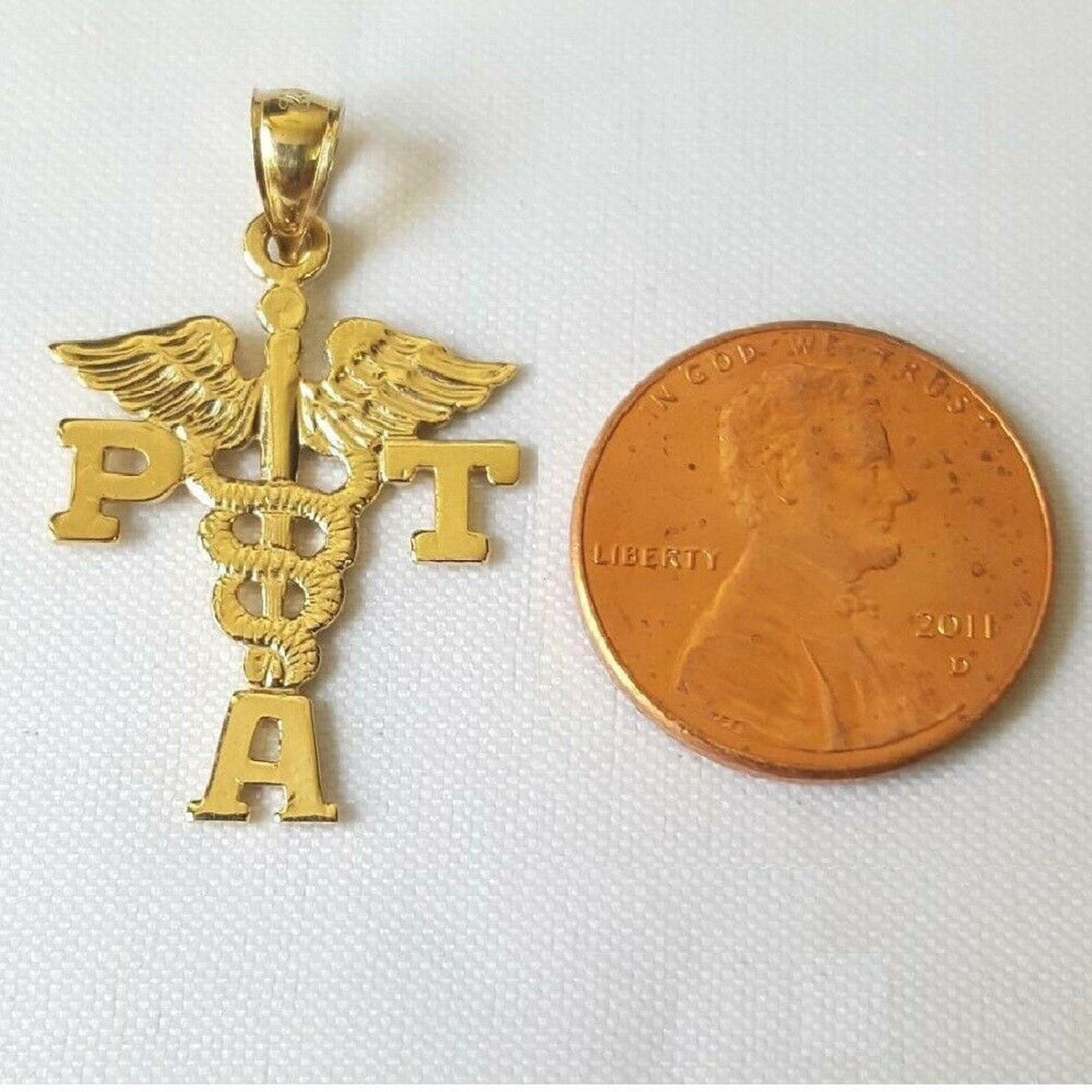 14K Yellow Gold PTA Physical Therapist Assistant Pendant