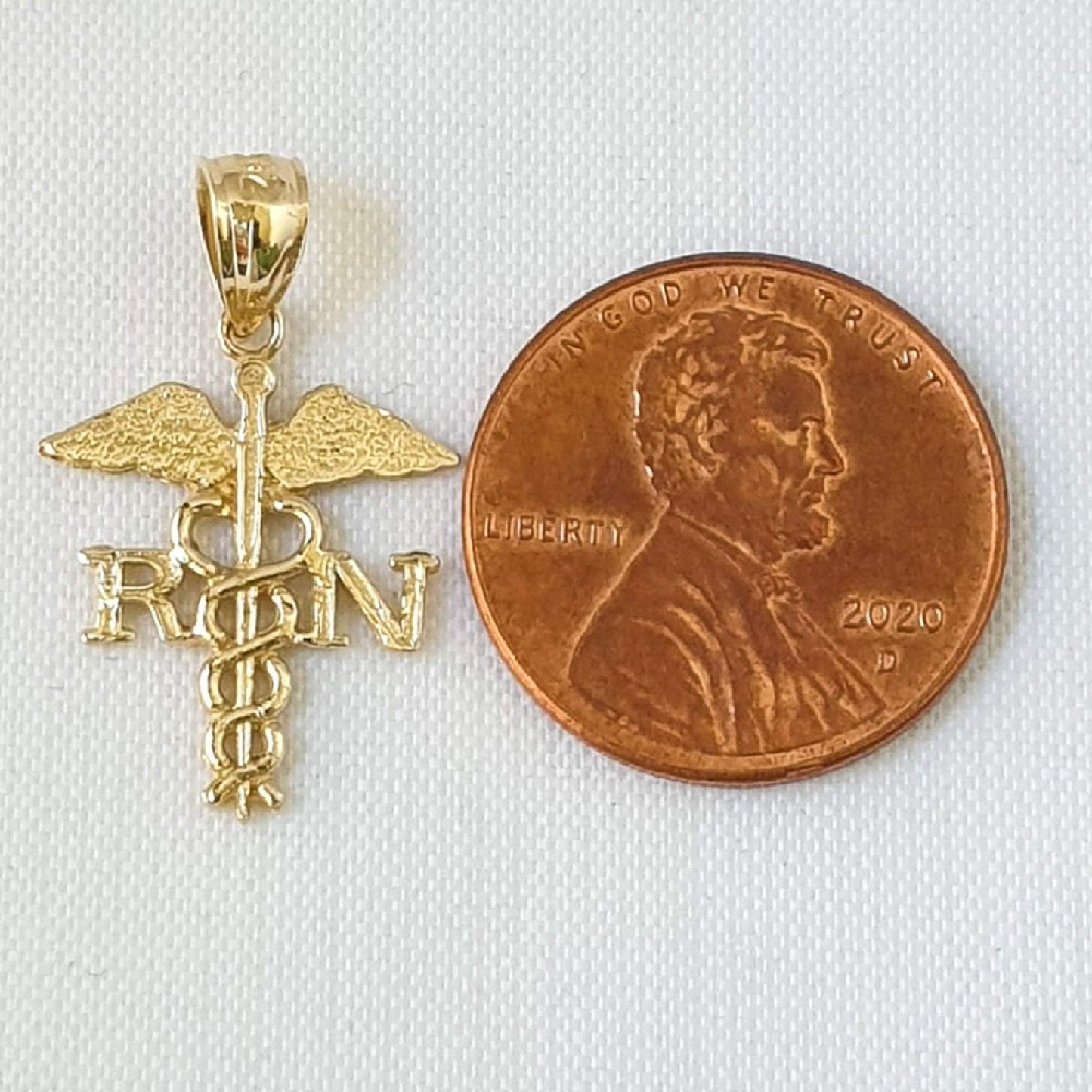 14K Yellow Gold RN (Registered Nurse) Pendant