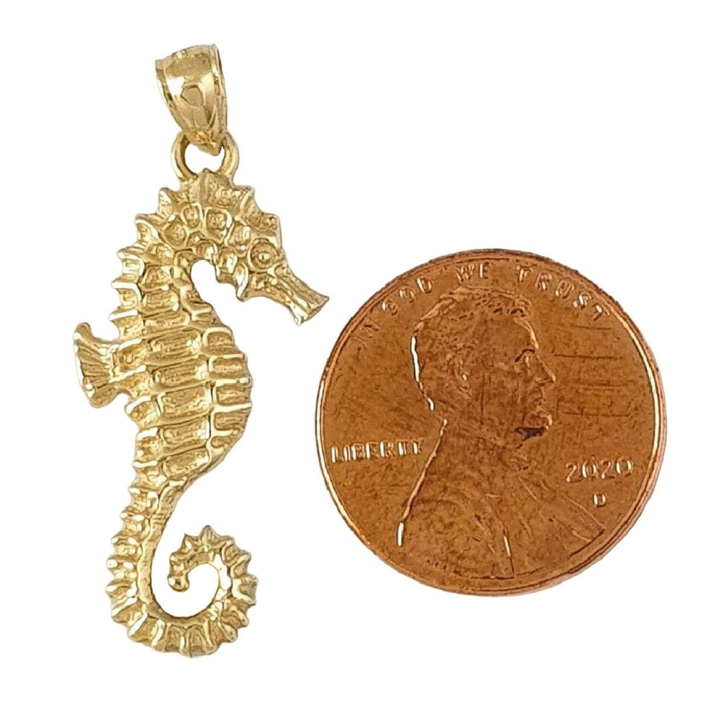 14K Yellow Gold Seahorse Pendant