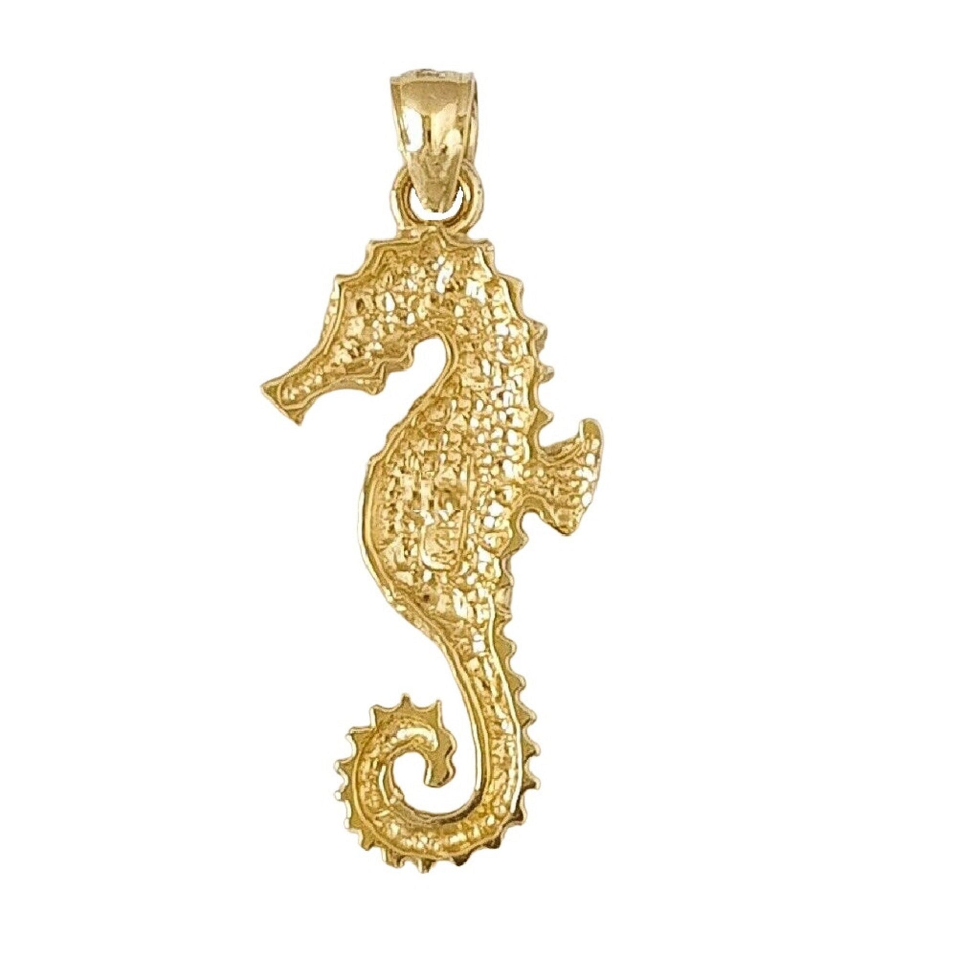 14K Yellow Gold Seahorse Pendant