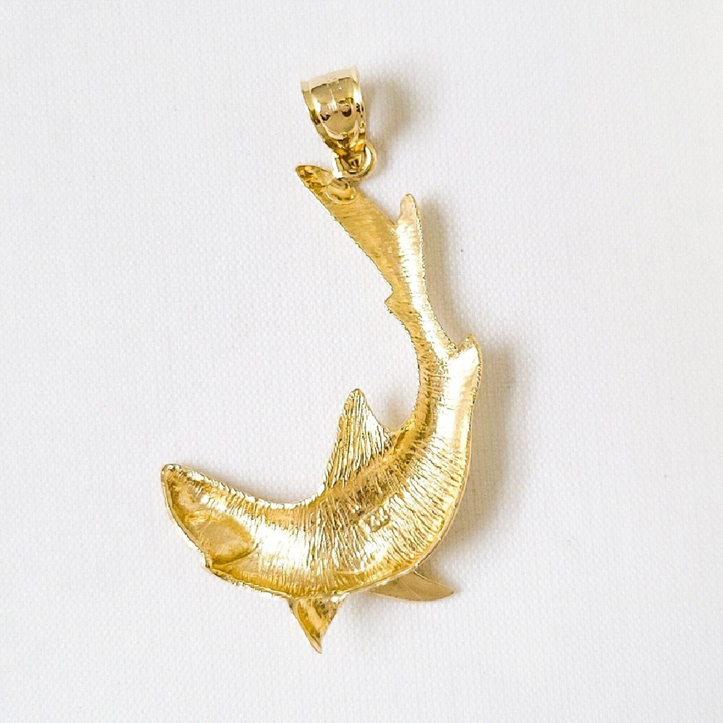 14K Yellow Gold Shark Pendant
