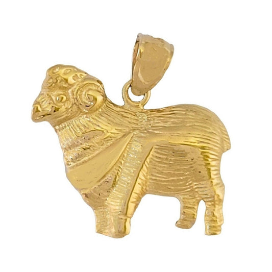 14K Yellow Gold Sheep Pendant