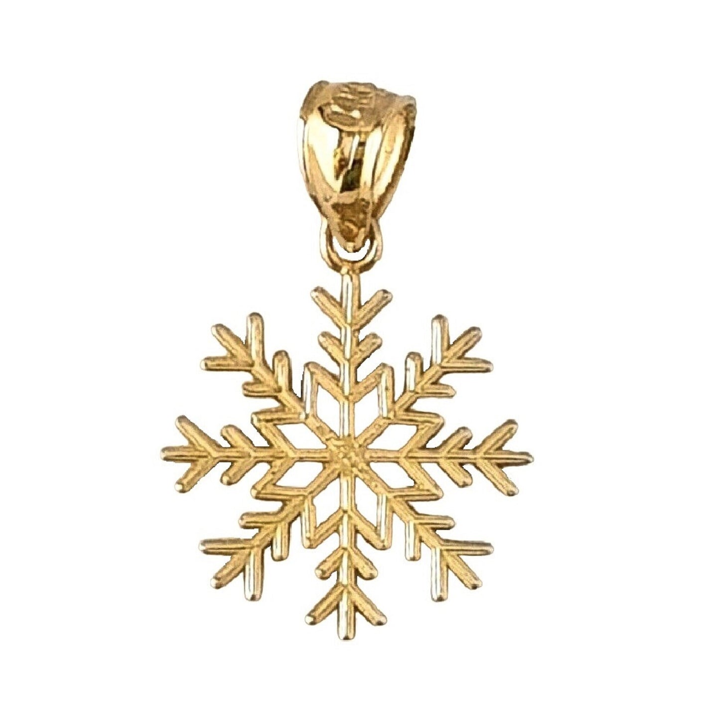 14K Yellow Gold Snowflake Pendant Charm
