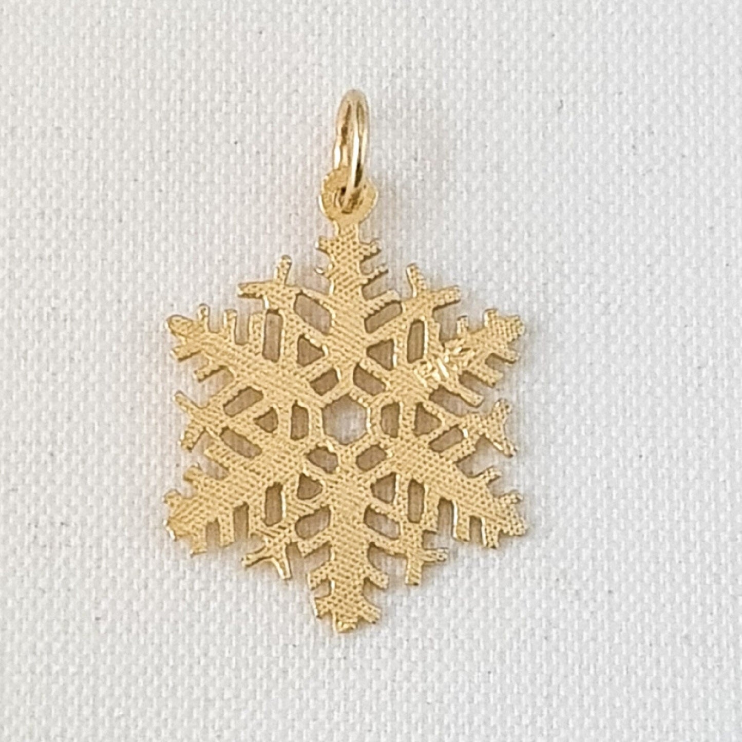14K Yellow Gold Snowflake Pendant Charm