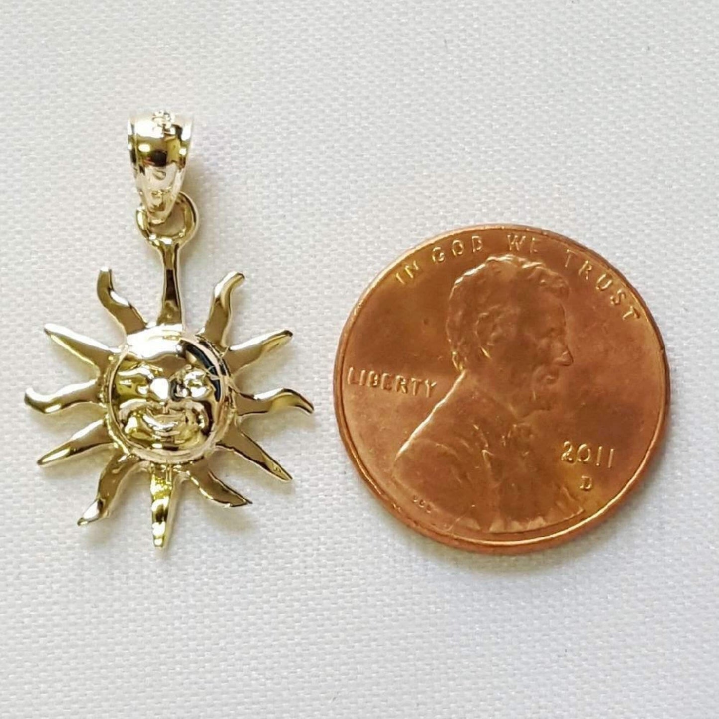 14K Yellow Gold SUN Pendant