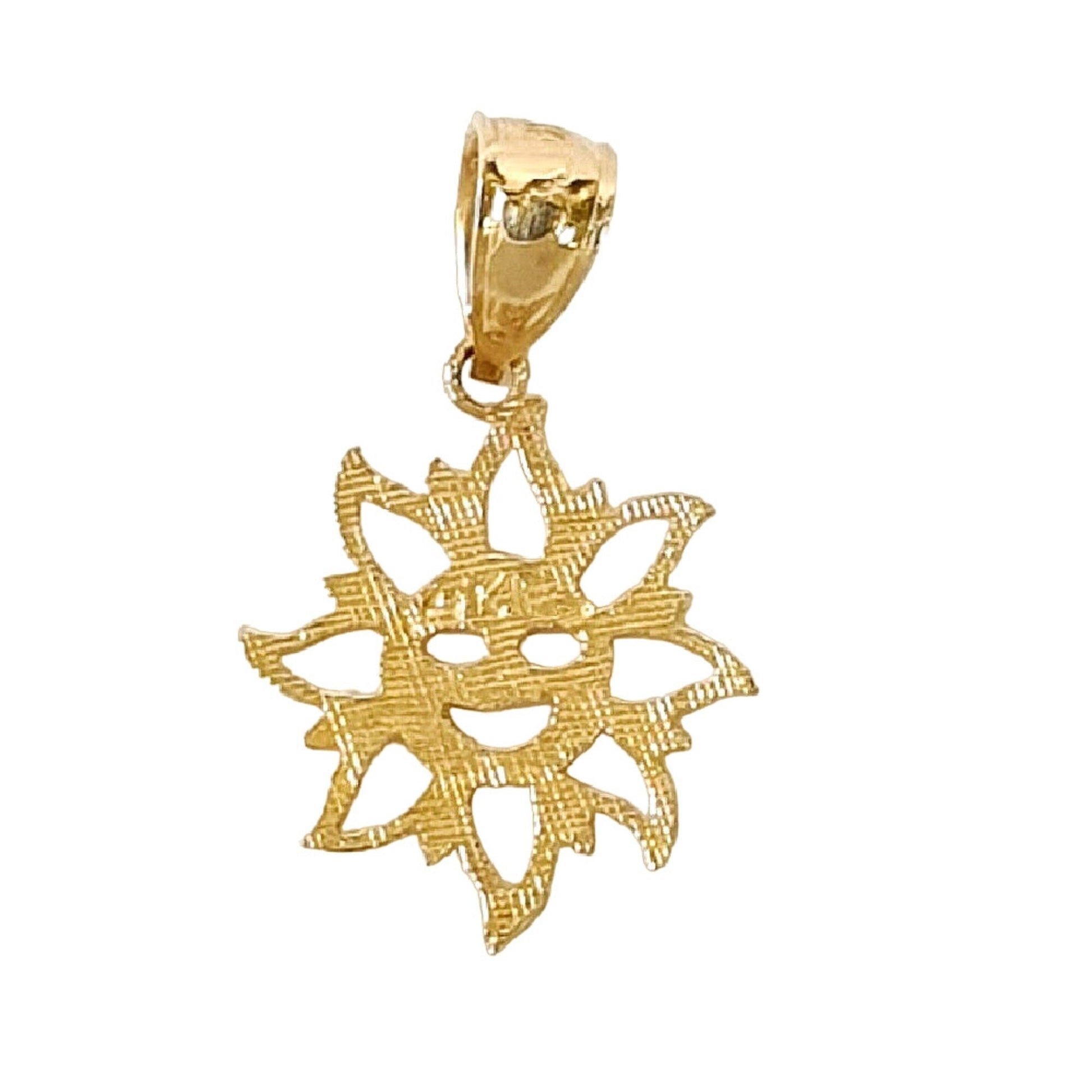 14K Yellow Gold SUN Pendant Charm