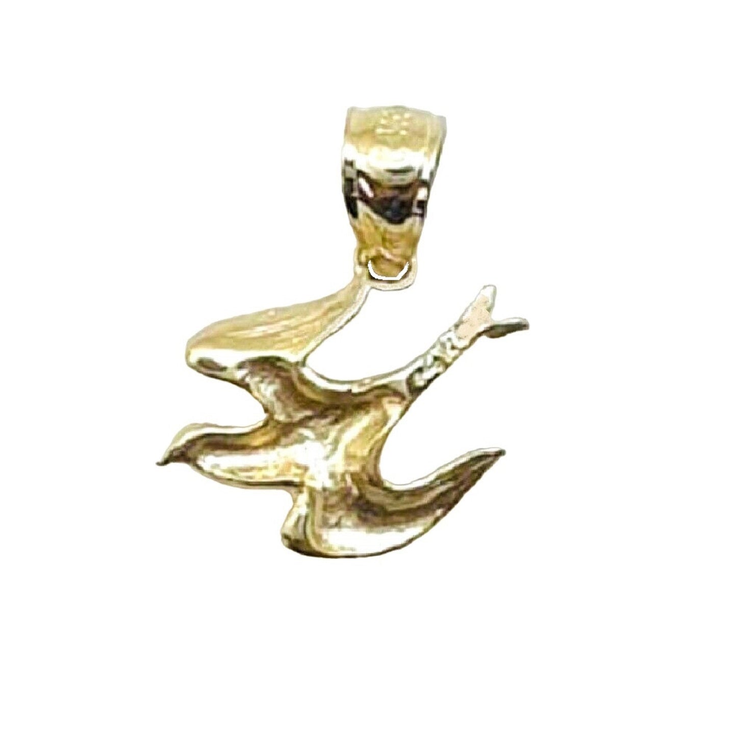 14K Yellow Gold Swallow Bird Pendant