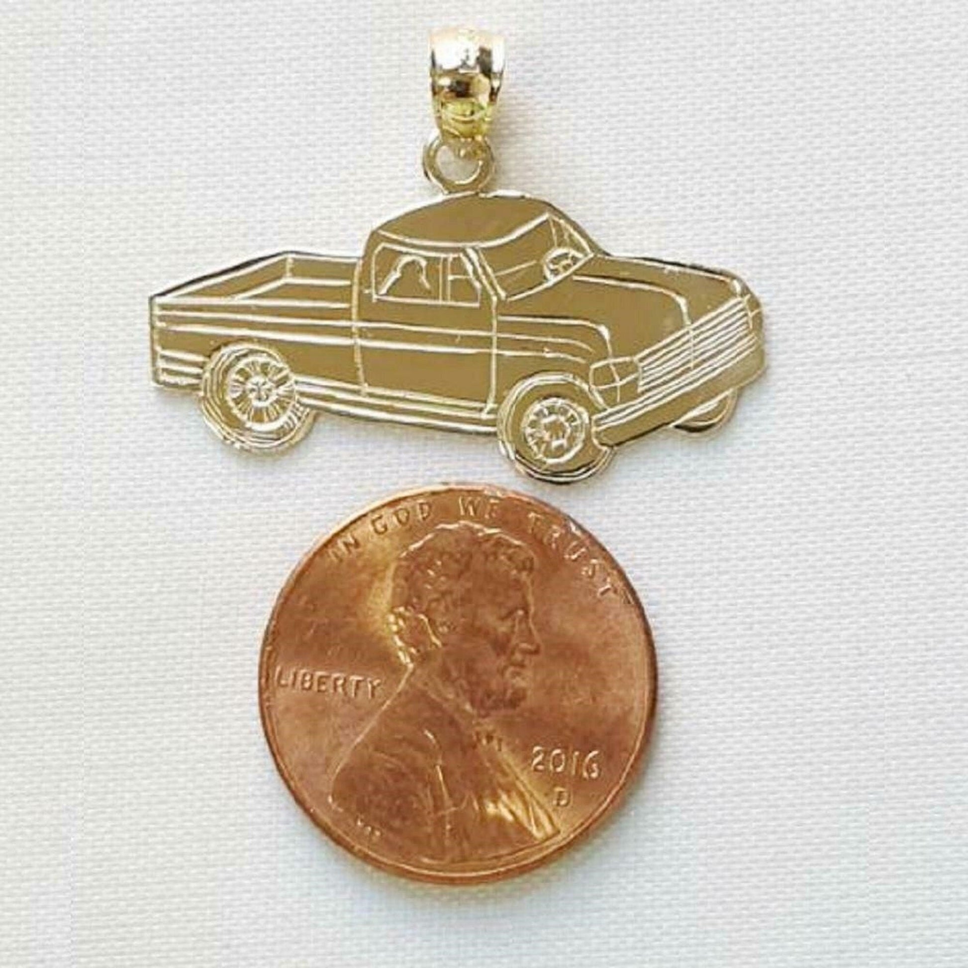 14K Yellow Gold TRUCK Pendant