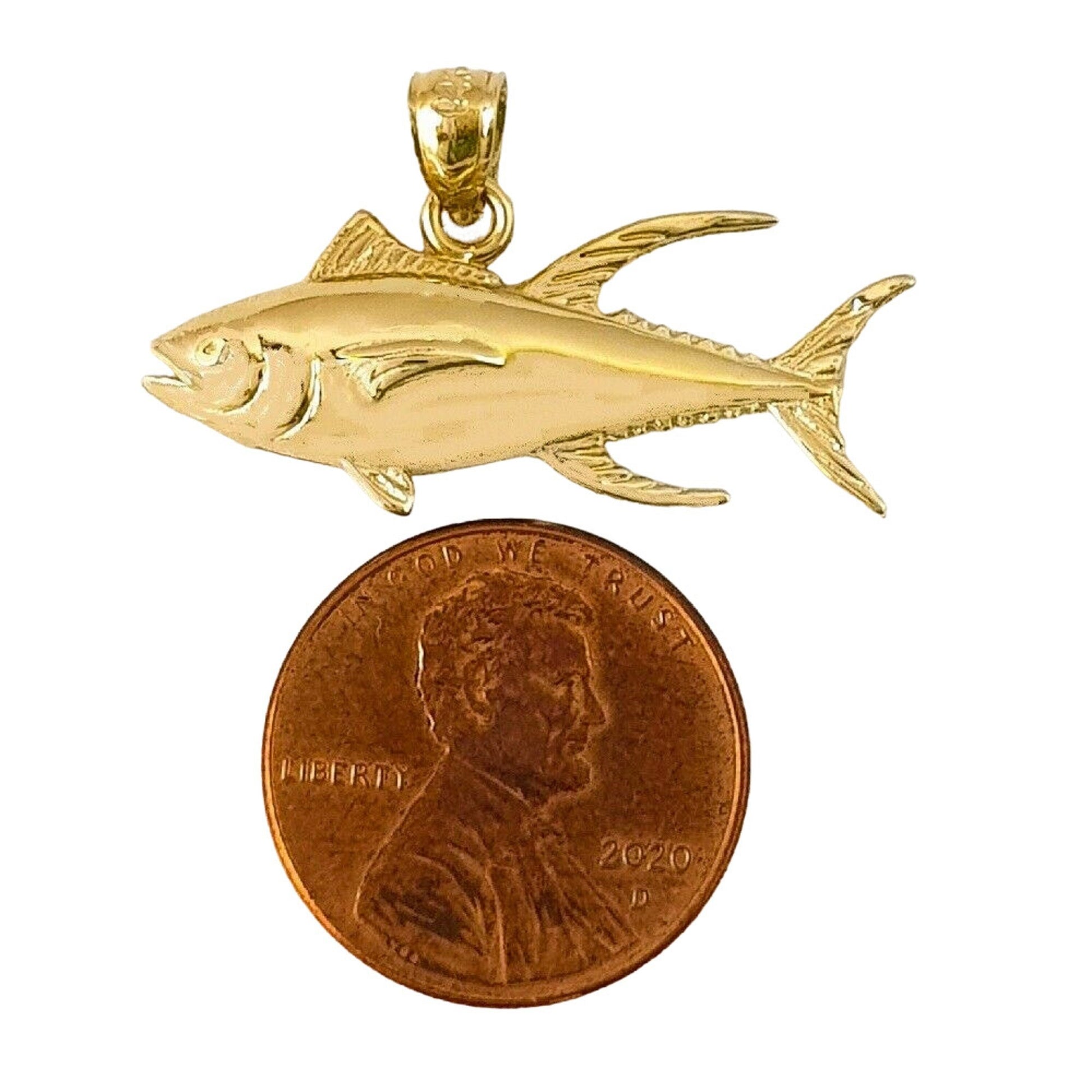 14K Yellow Gold Tuna Fish Pendant