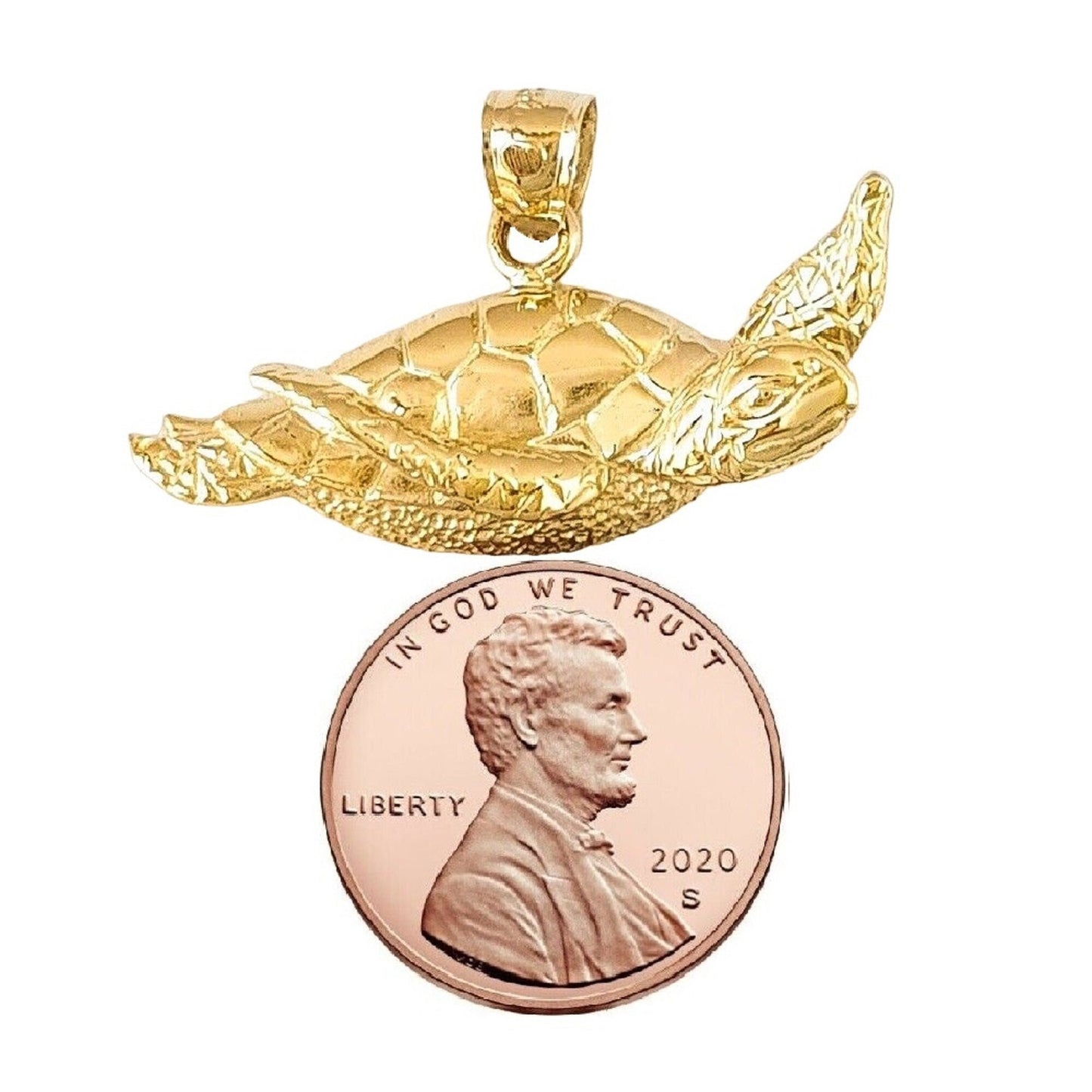 14K Yellow Gold Turtle Pendant