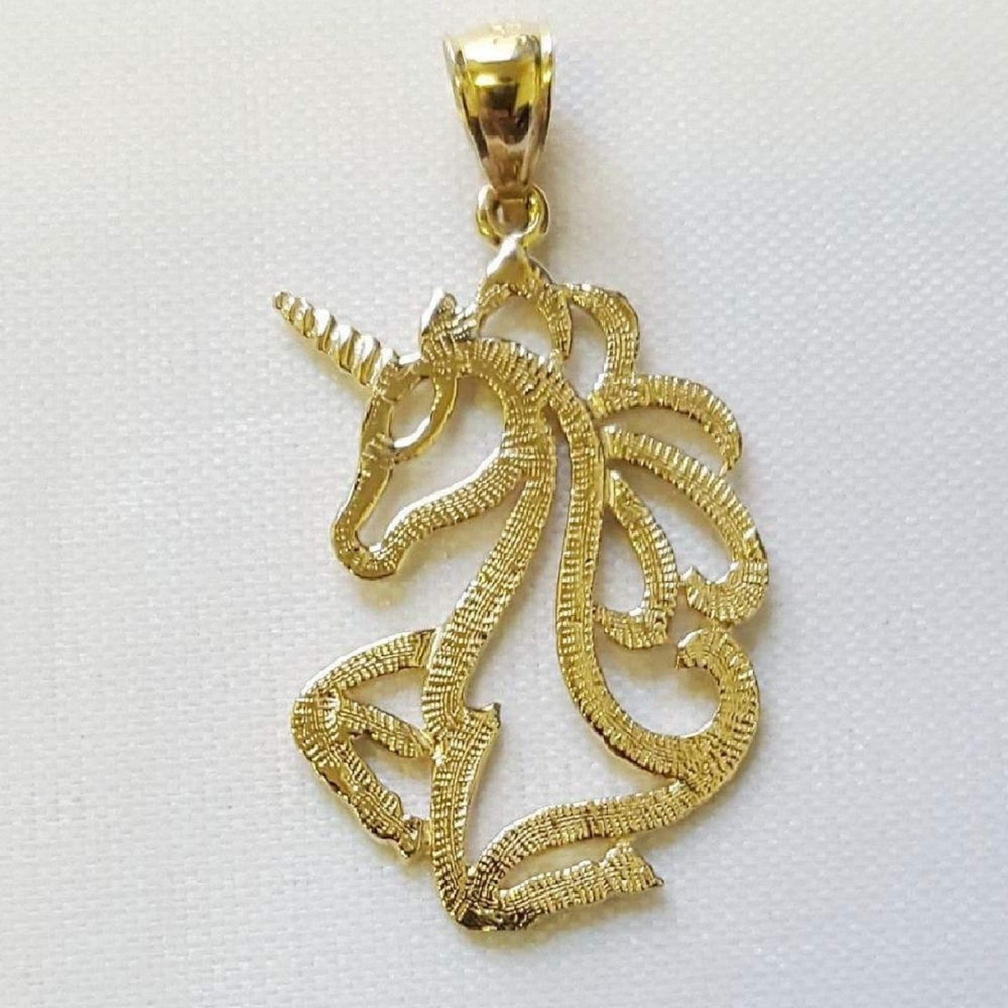 14K Yellow Gold Unicorn Pendant