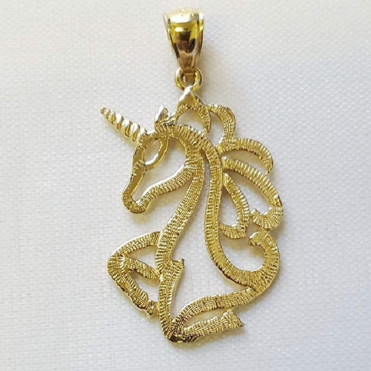 14K Yellow Gold Unicorn Pendant