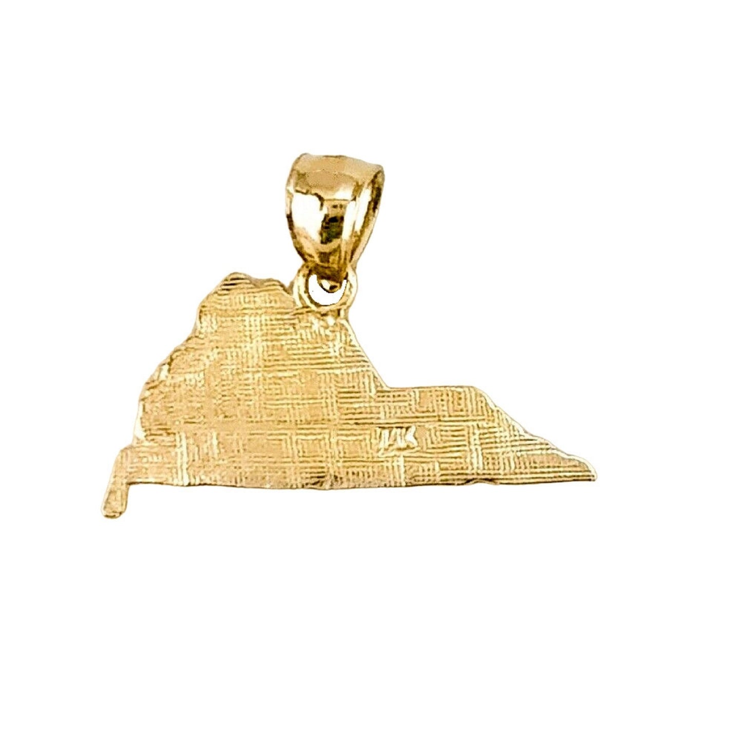 14K Yellow Gold Virginia State Map Pendant