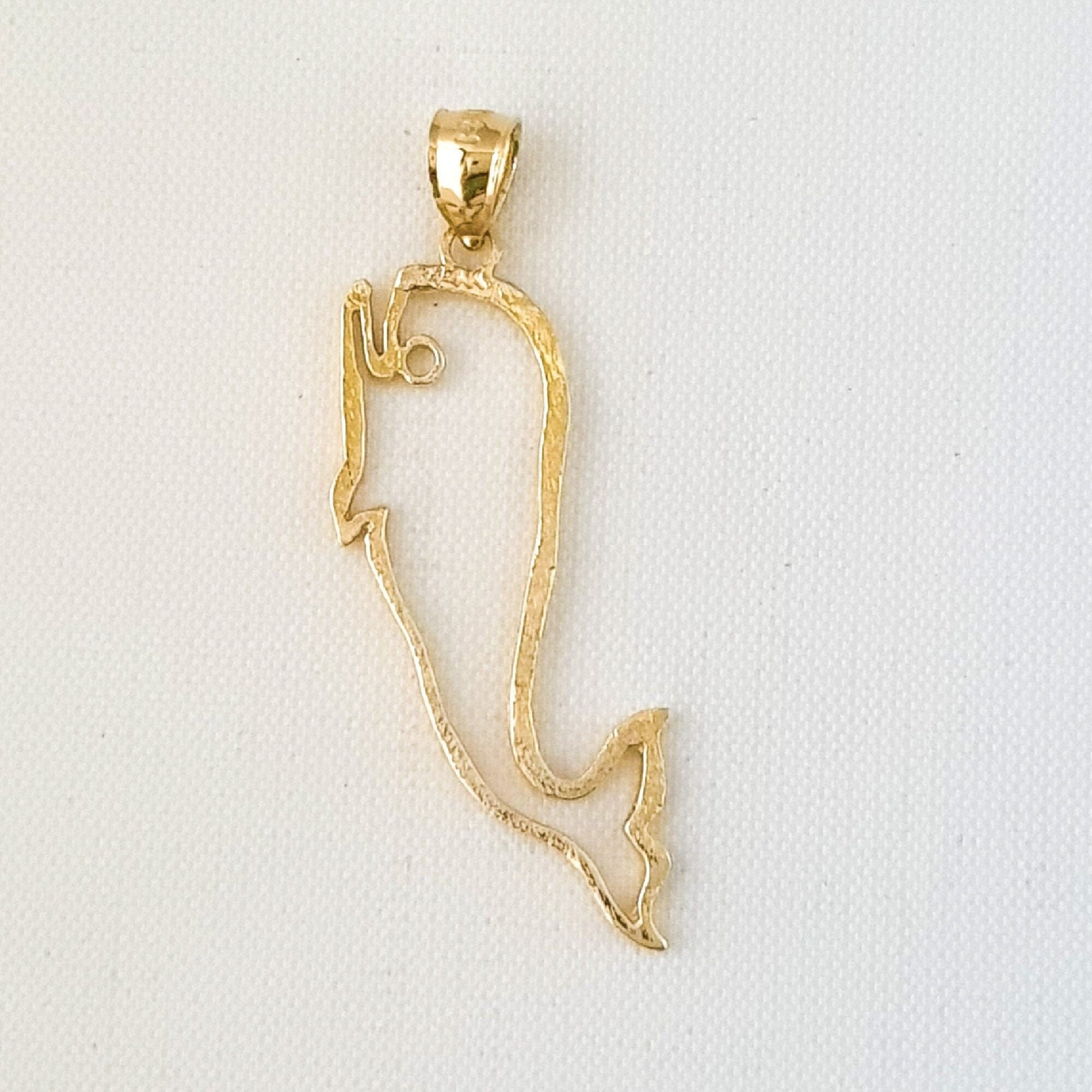 14K Yellow Gold Whale Pendant