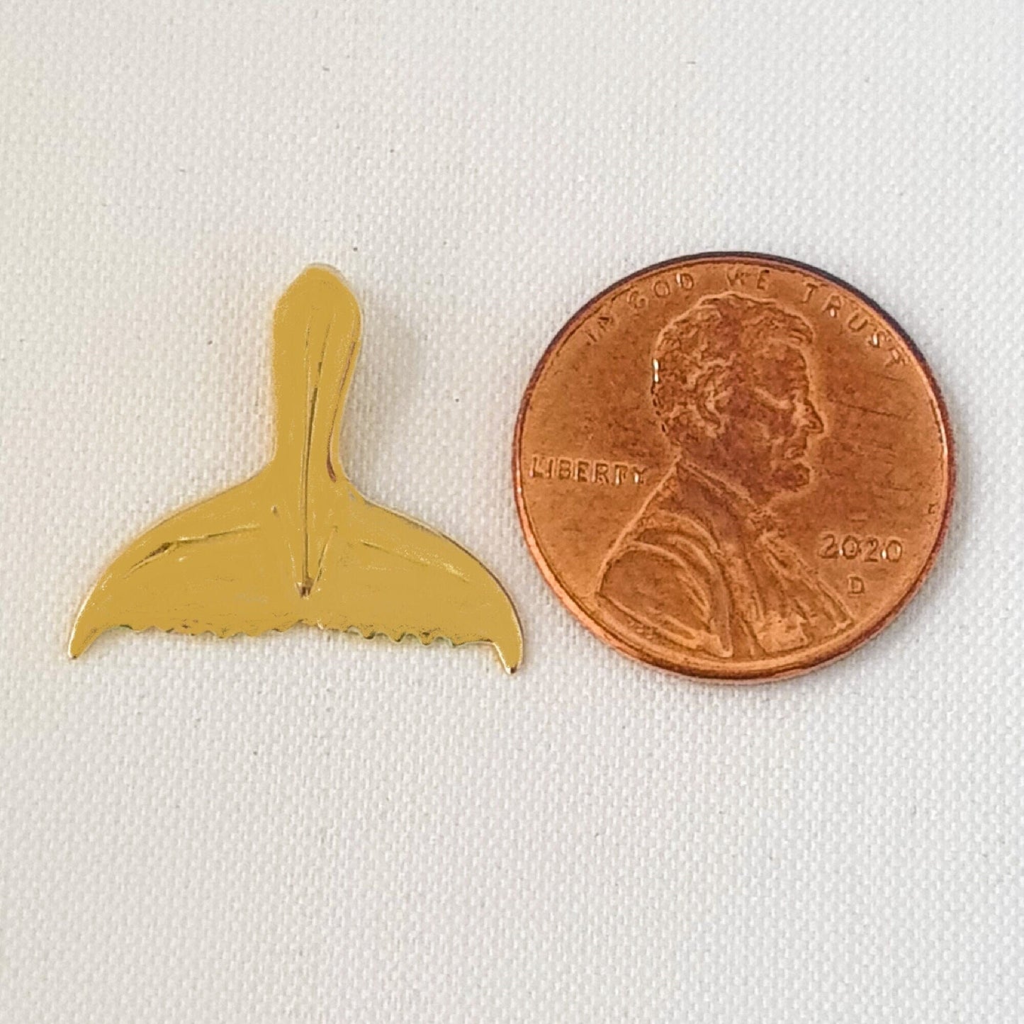 14K Yellow Gold Whale Tail Pendant