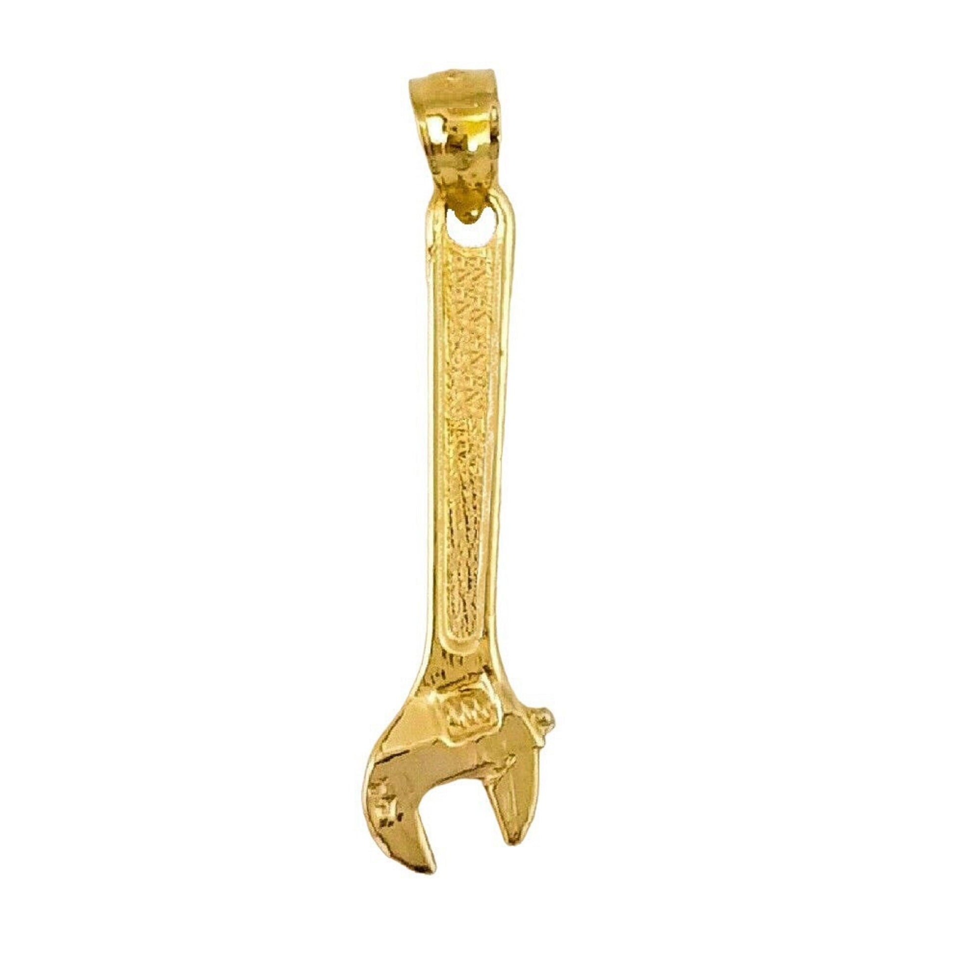 14K Yellow Gold Wrench Tool 3D Pendant