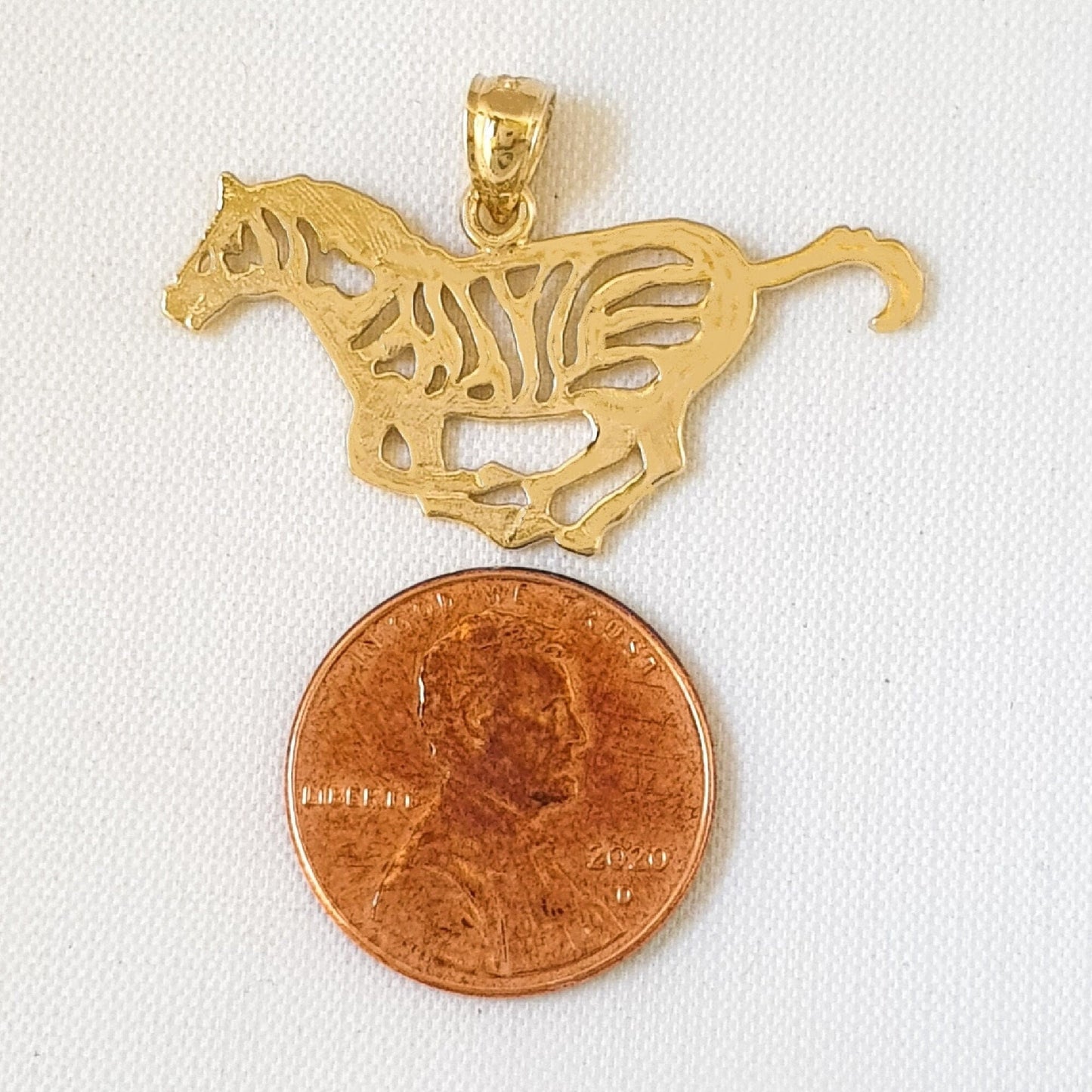 14K Yellow Gold Zebra Pendant