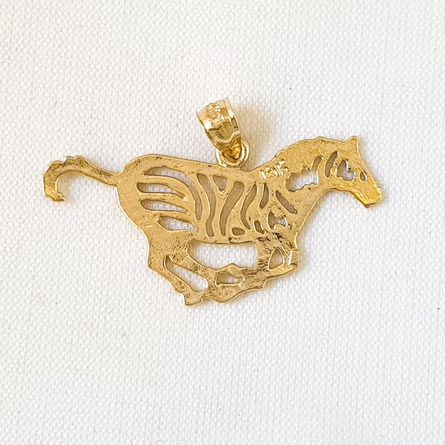 14K Yellow Gold Zebra Pendant