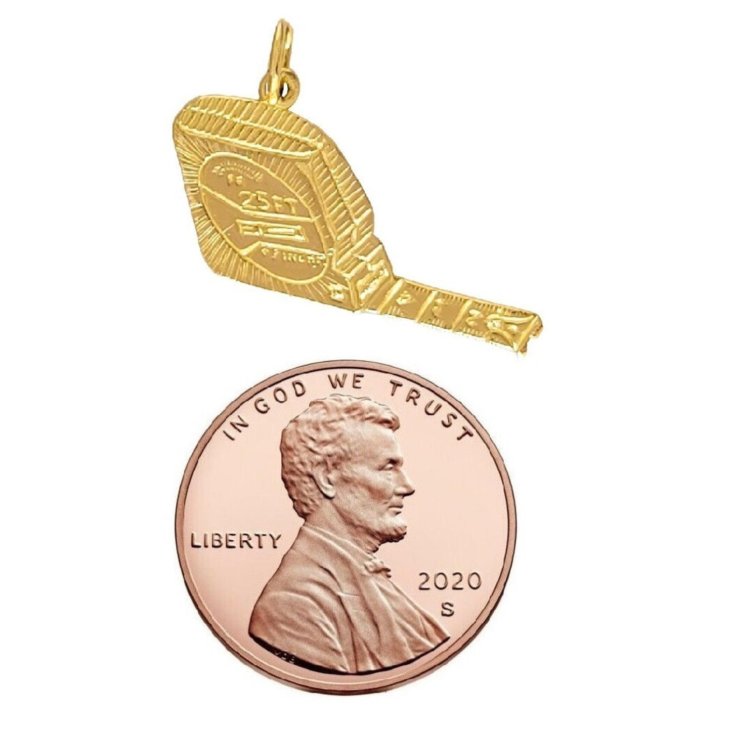 14k Yellow Gold Tape Measure Pendant