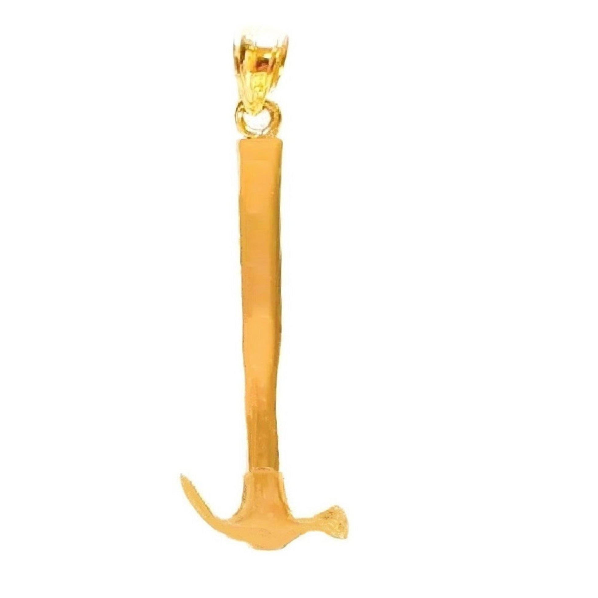 14K Yellow Gold Hammer 3D Solid Pendant