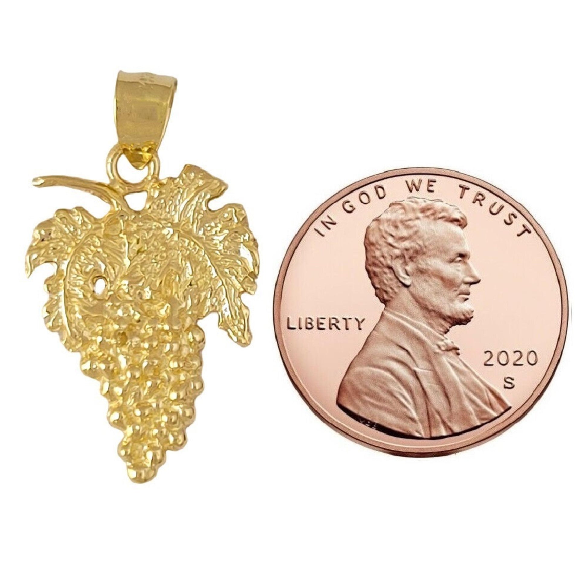 14K Yellow Gold Grapes Pendant