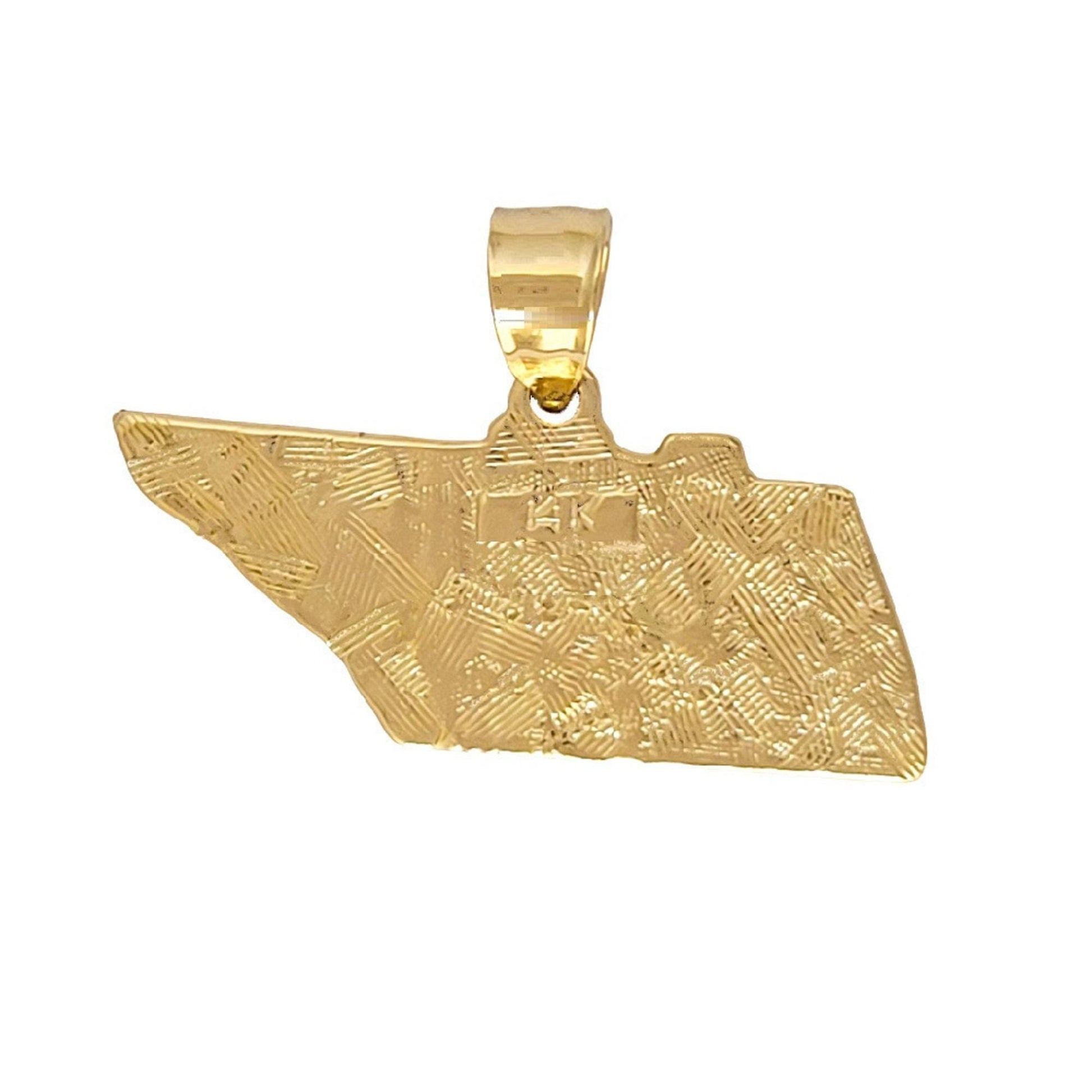 14K Yellow Gold Tennessee State Map Pendant