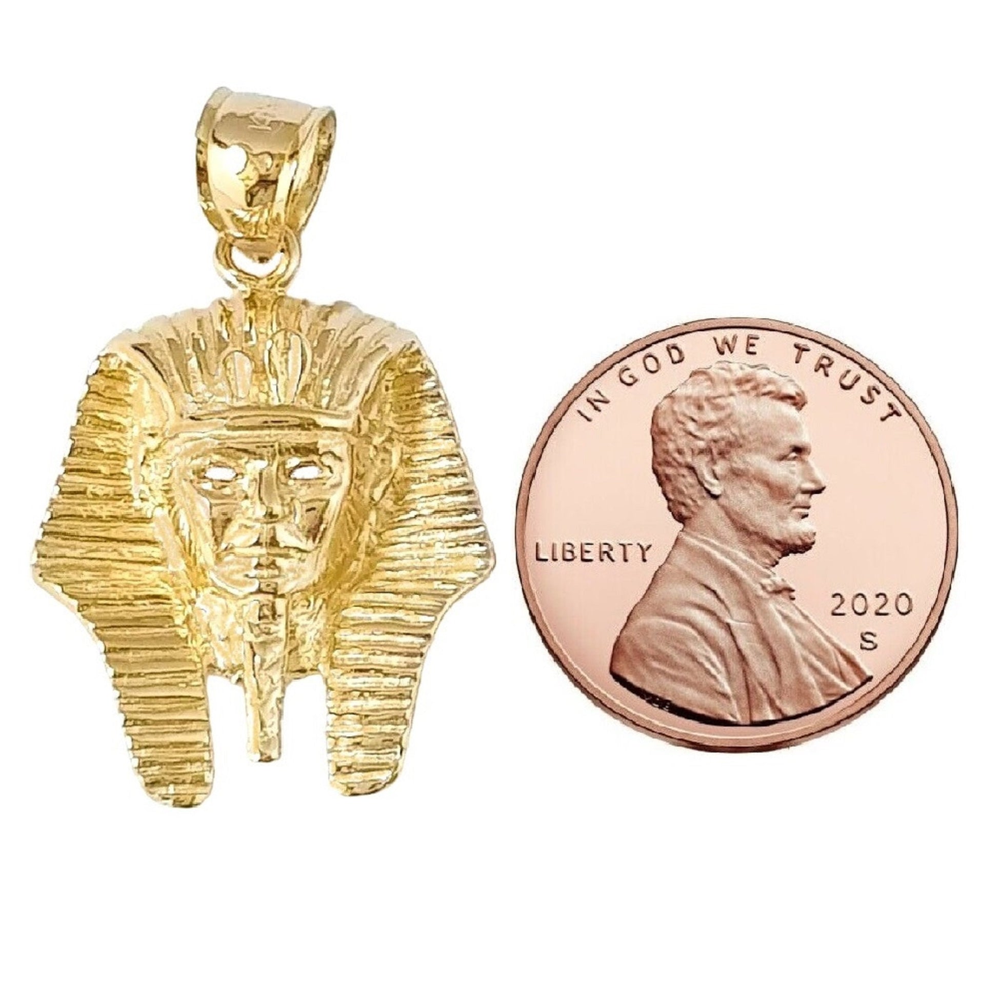 14K Yellow Gold Egyptian KING TUT PHARAOH Pendant