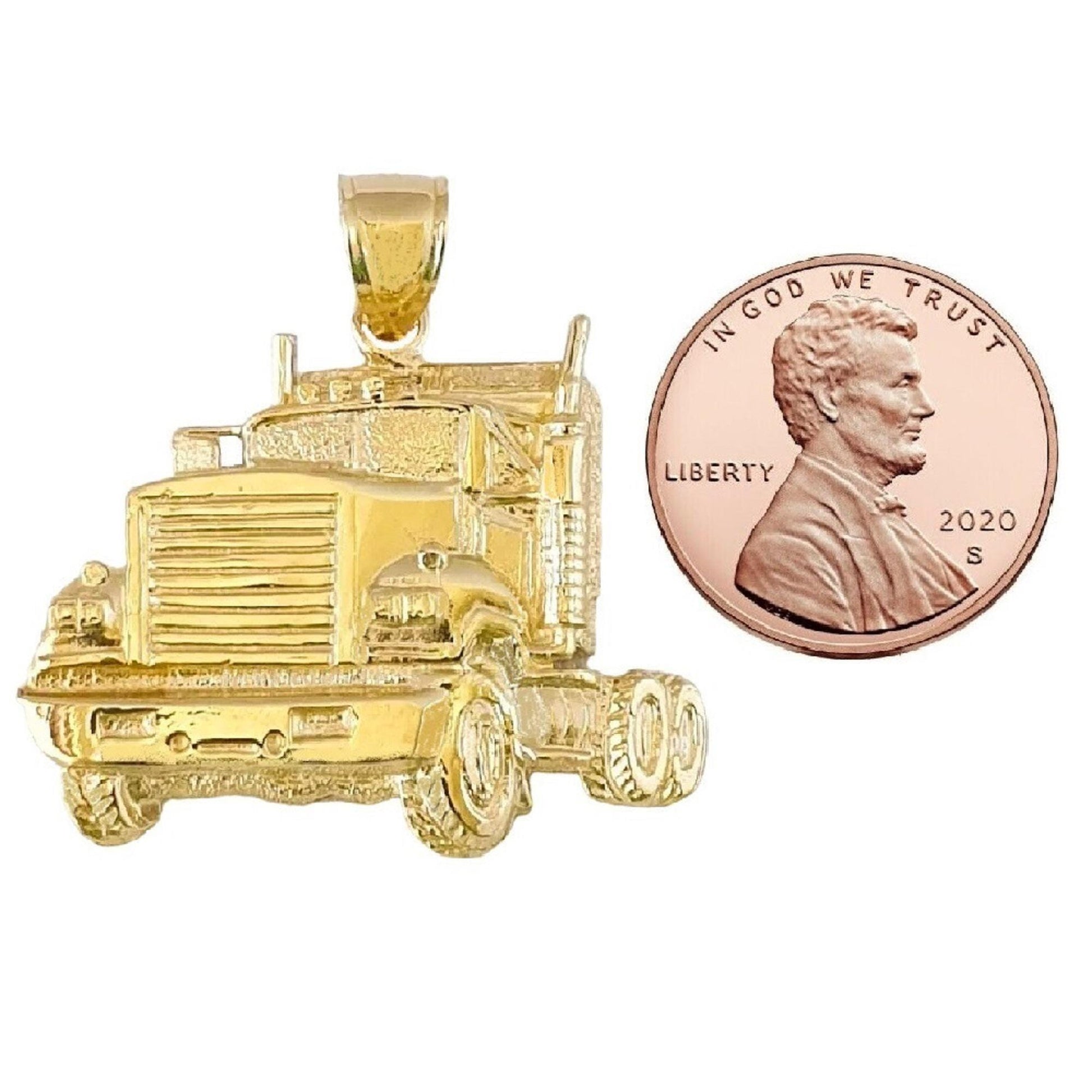 14K Yellow Gold TRUCK Large Pendant