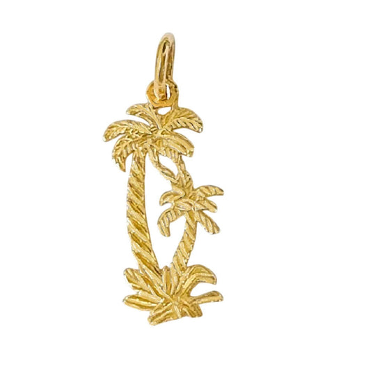 14K Yellow Gold Palm Tree Pendant