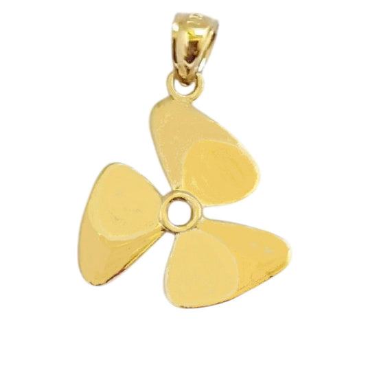 14K Yellow Gold Propeller Pendant
