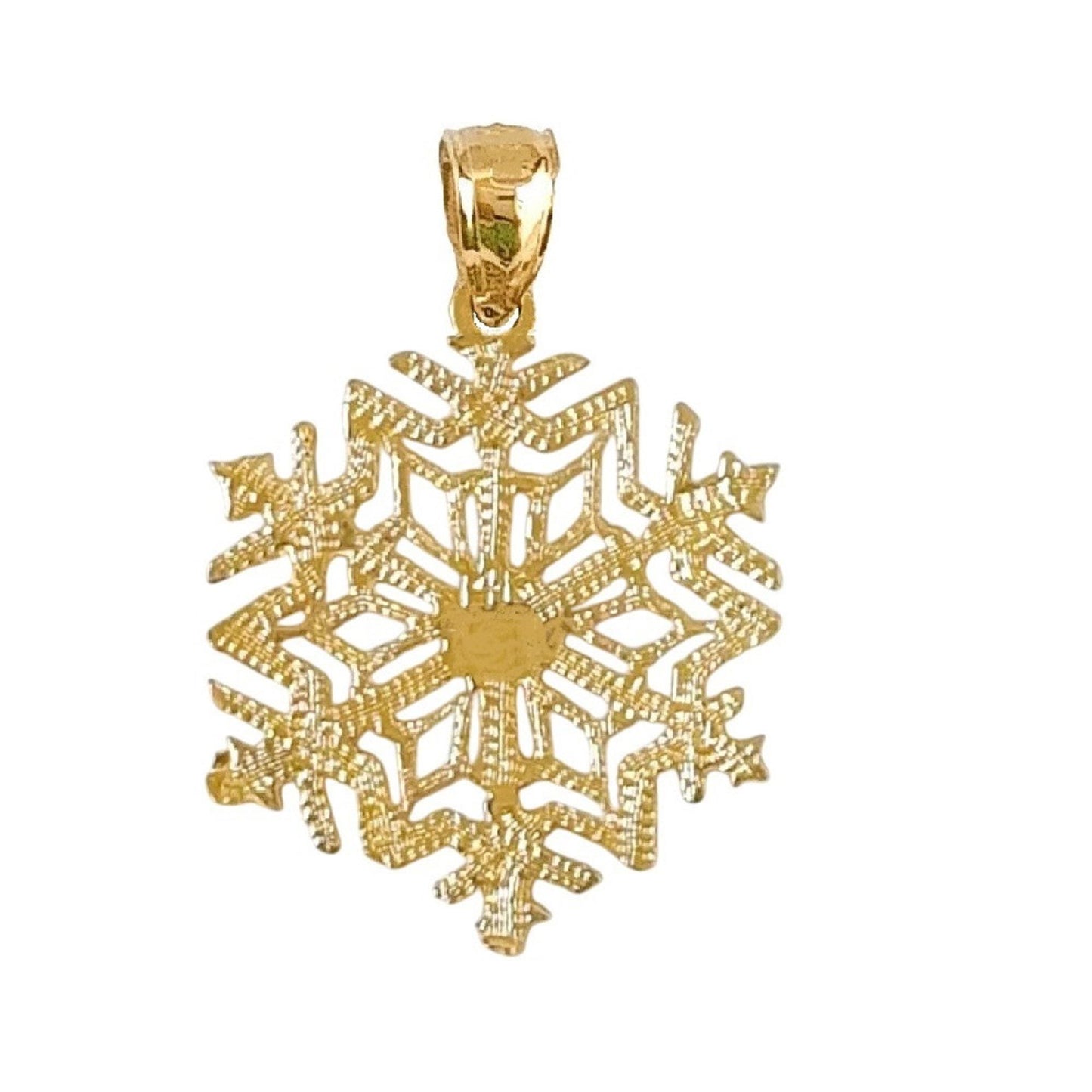 14K Yellow Gold Snowflake Pendant